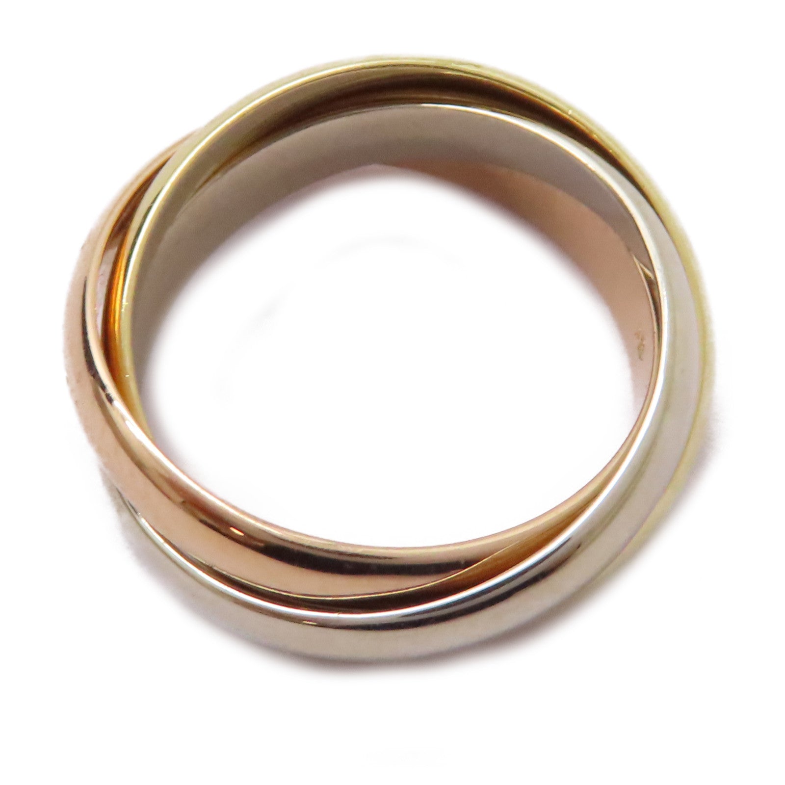 CARTIER 18K黃金/白金/玫瑰金Trinity Ring戒指US#6.25/Cartier#53