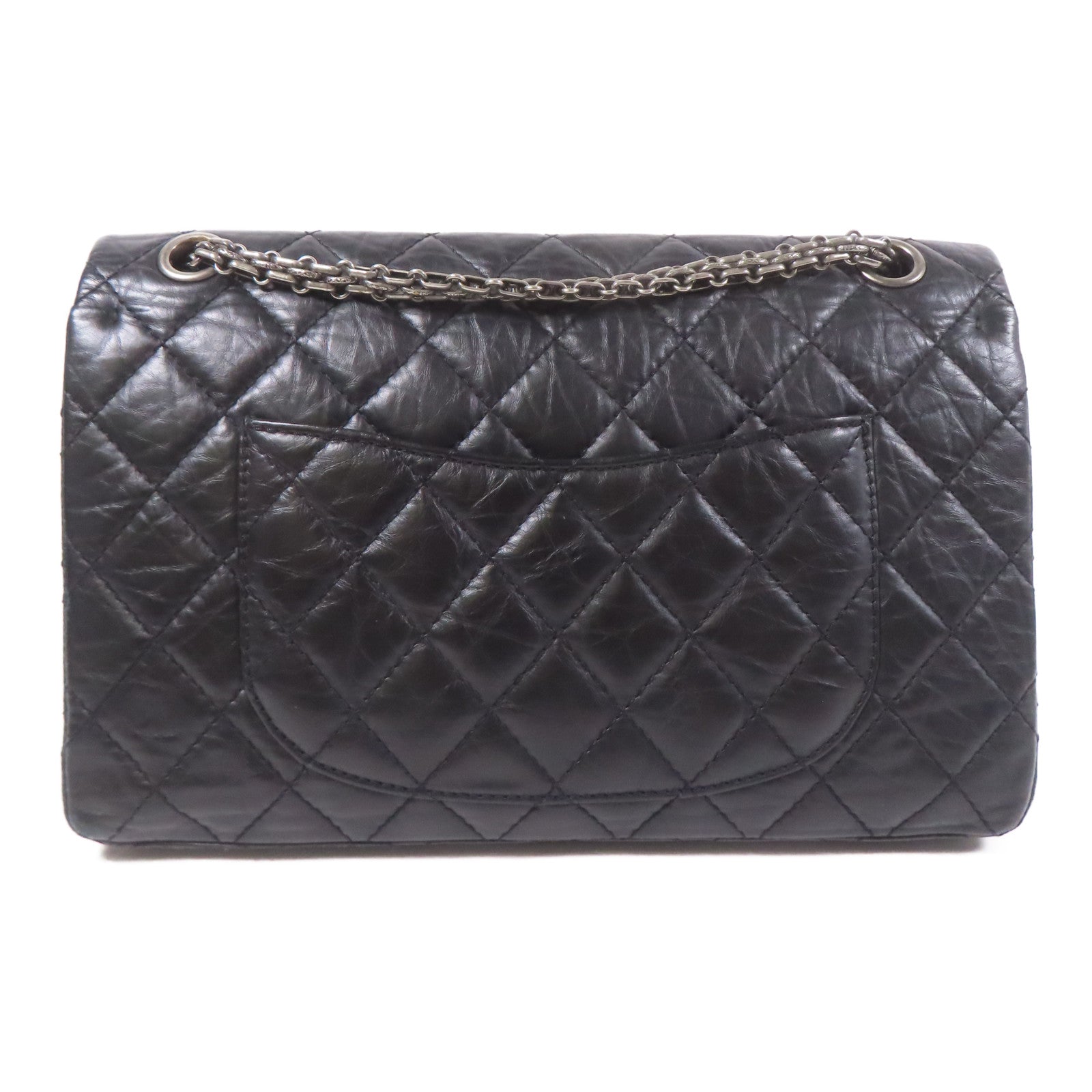 CHANEL 牛皮皮革2.55銀扣鏈帶肩背袋