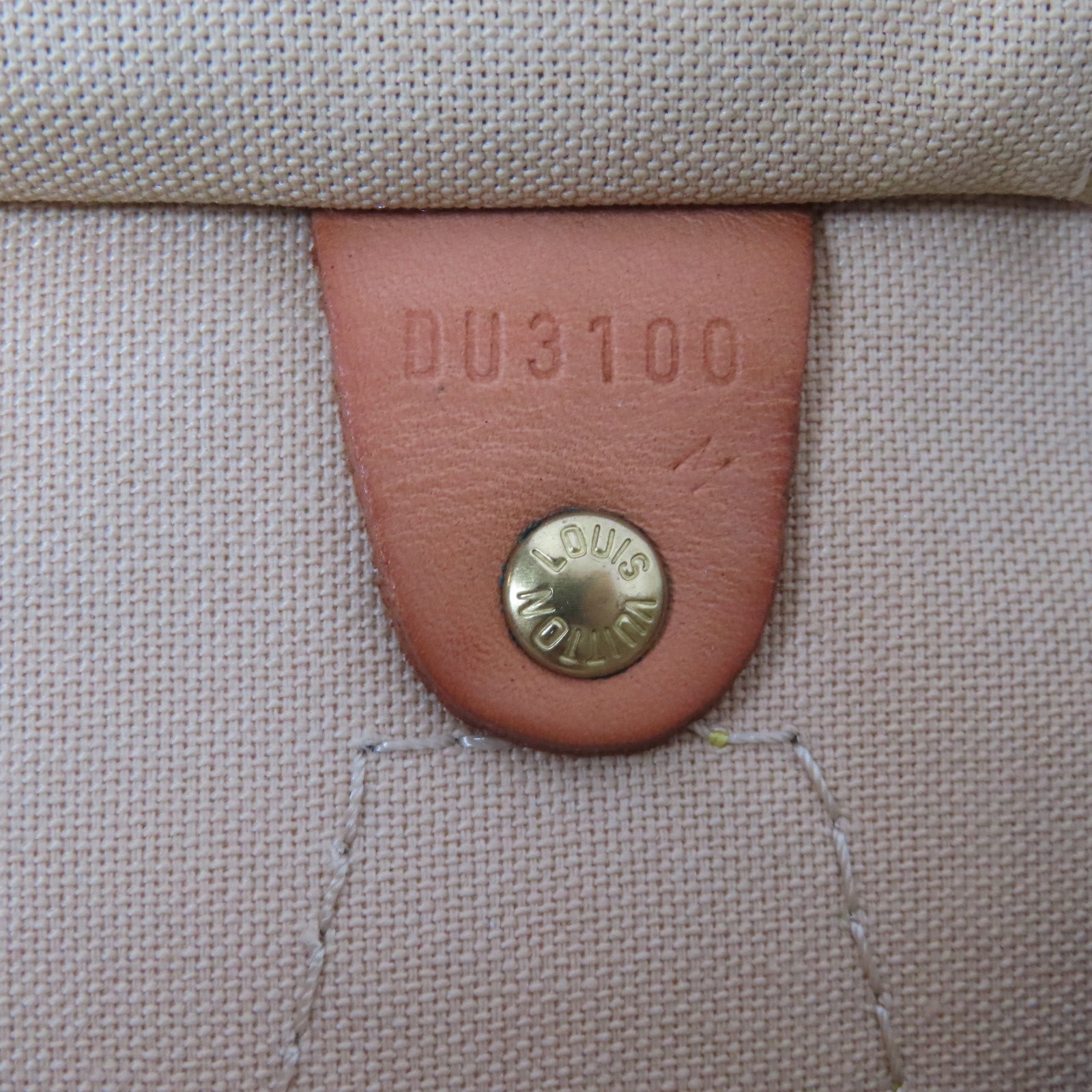 LOUIS VUITTON Damier Azur Speedy 30金扣手挽袋白色