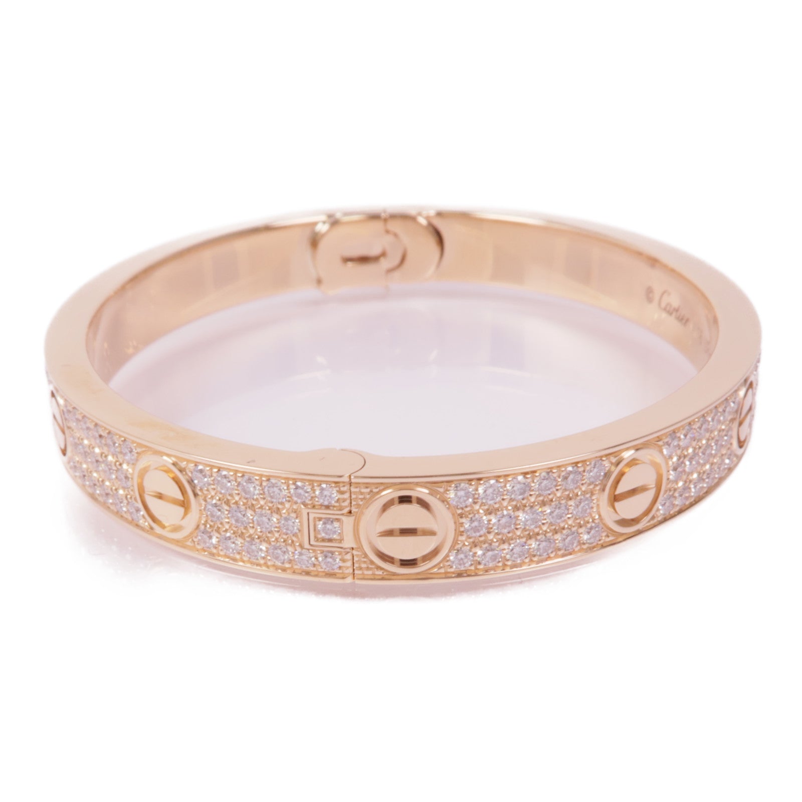 CARTIER 18K玫瑰金Love Bracelet Full Diamond鑽石手鐲Cartier#16