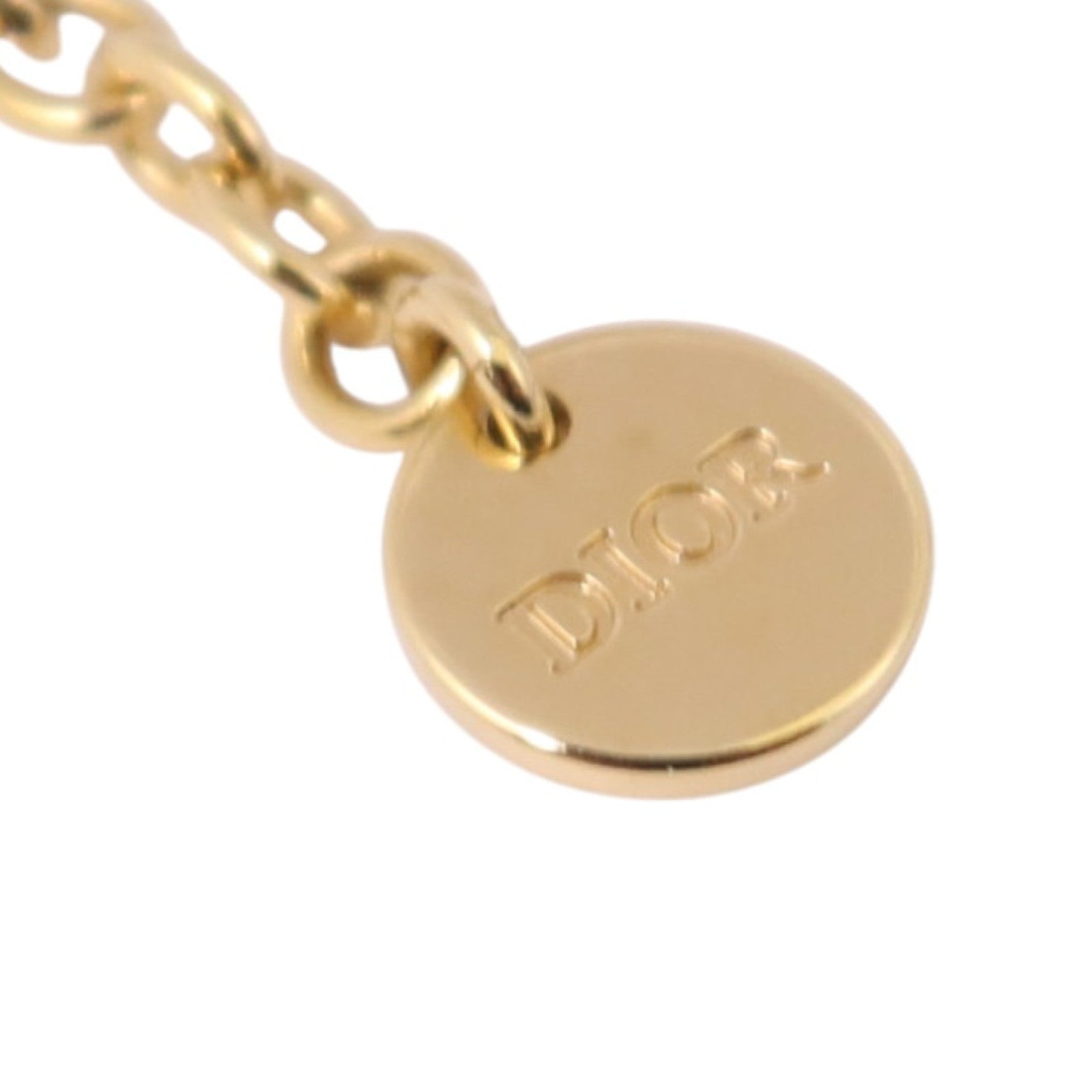 Dior 金屬/水鑽Petit CD Jolie Necklace金扣項鏈