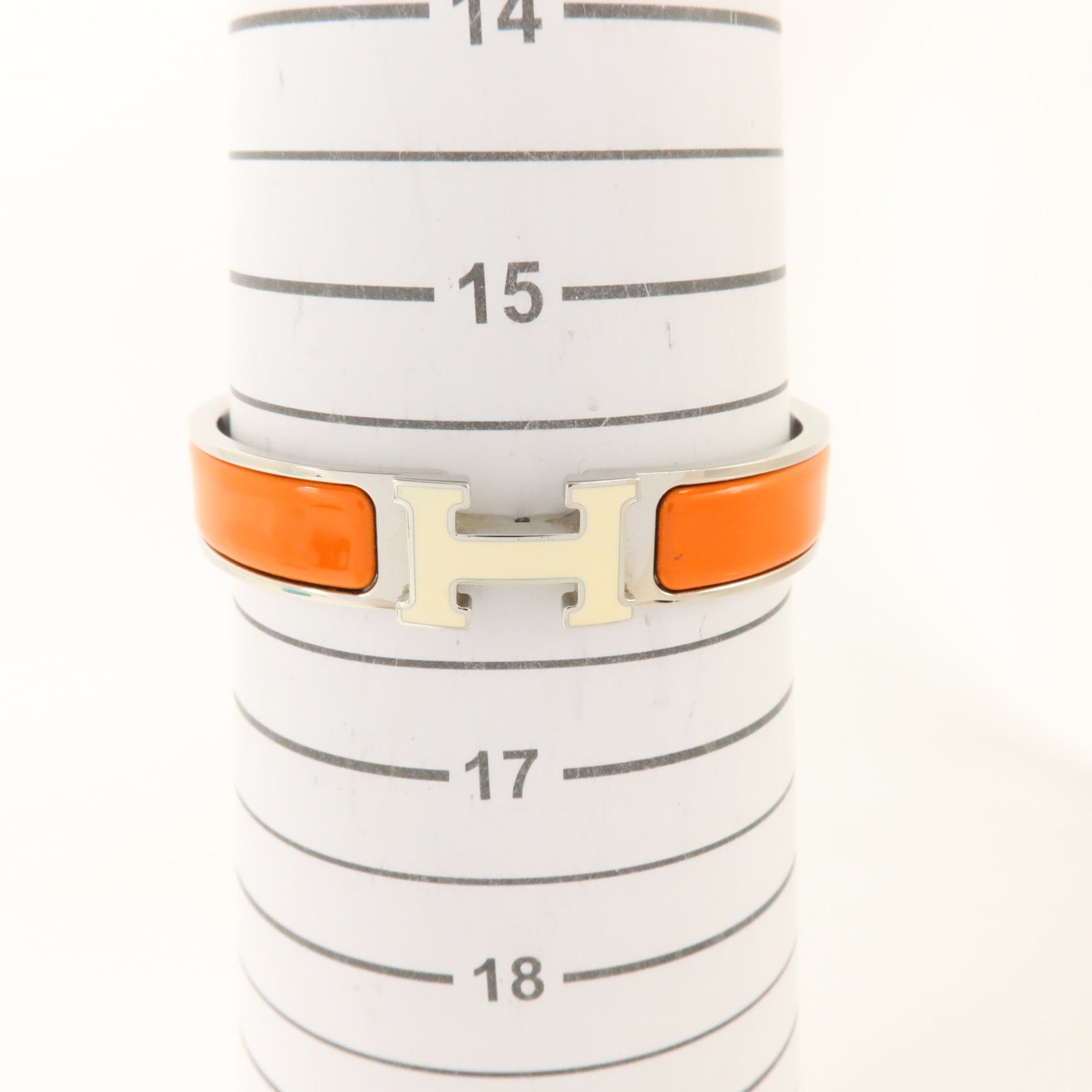 HERMES 金屬/琺瑯Clic H Bracelet銀扣手鏈