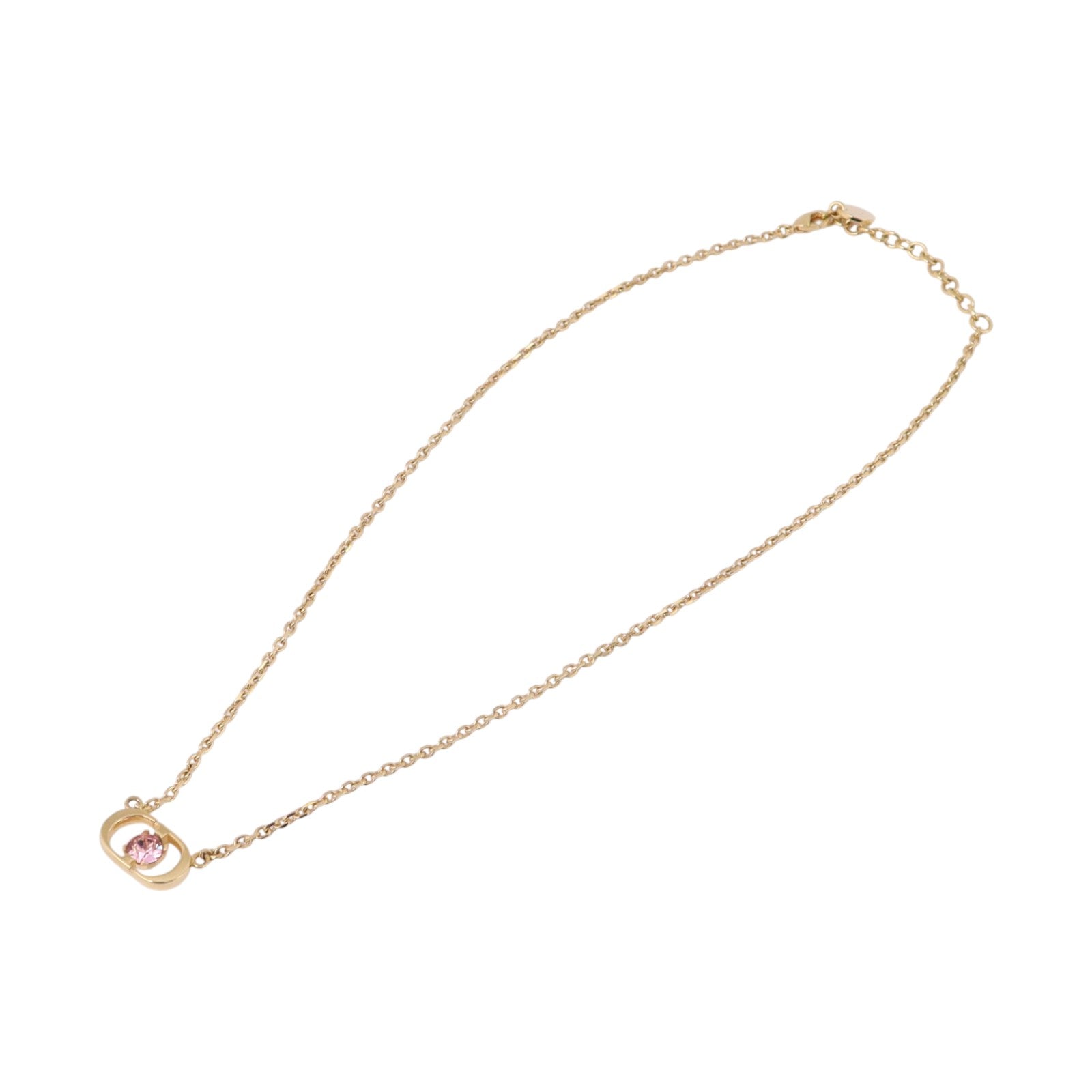Dior 金屬/水鑽Petit CD Jolie Necklace金扣項鏈