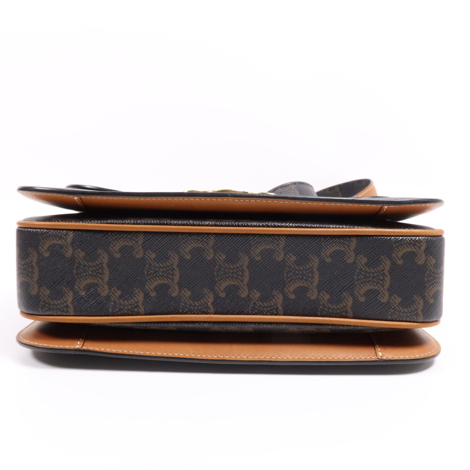 CELINE 塗層帆布Triomphe 22金扣肩背袋