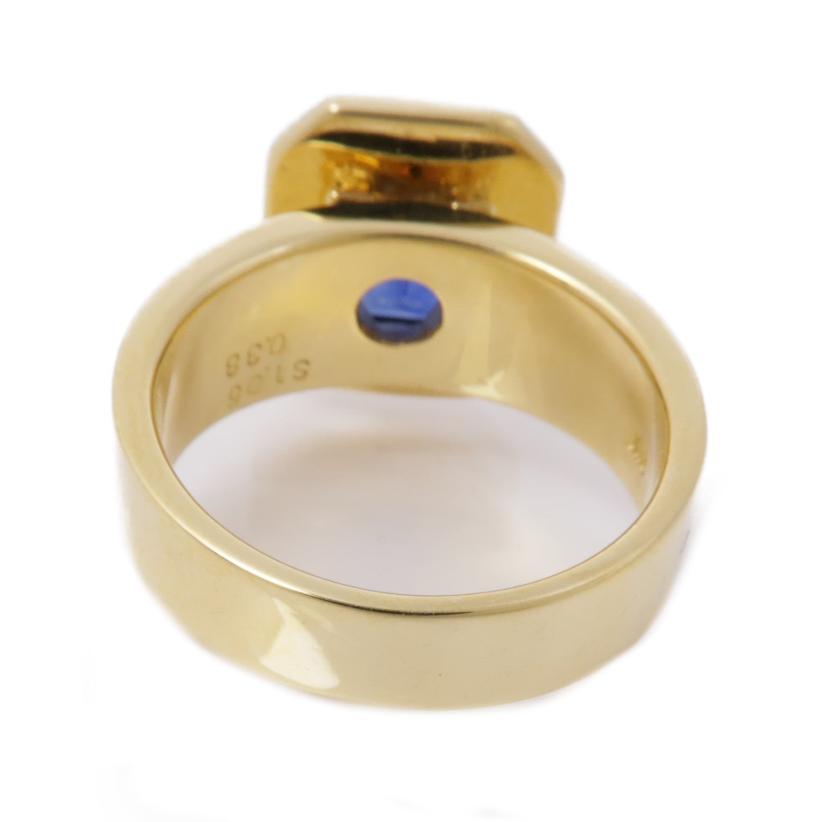 JEWELRY【激減優惠】 18K黃金Sapphire Diamond Ring藍寶石/鑽石戒指US#6.25