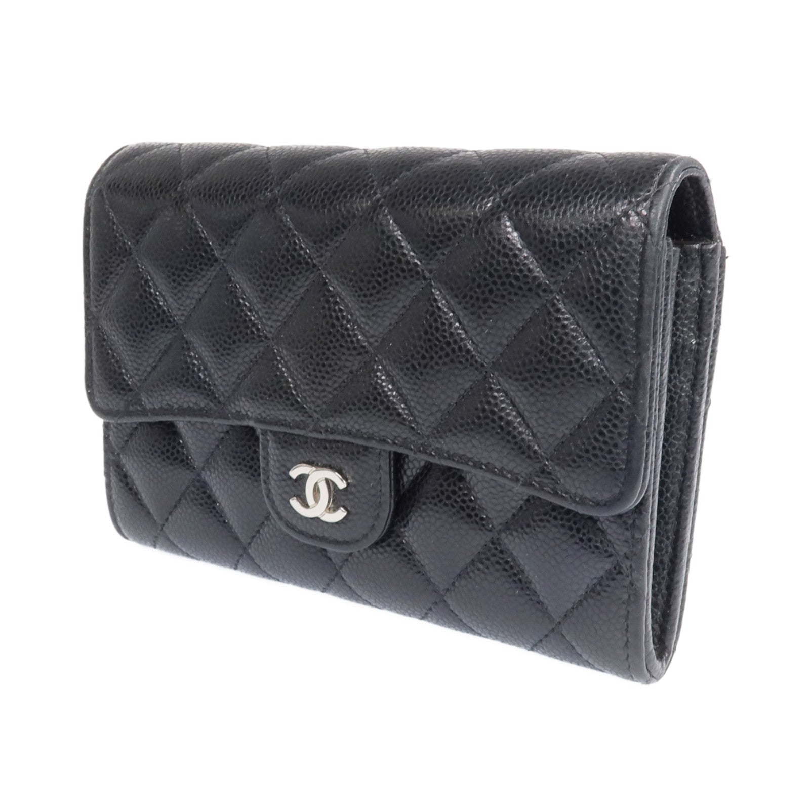 CHANEL 牛皮皮革Wallet銀扣長錢包