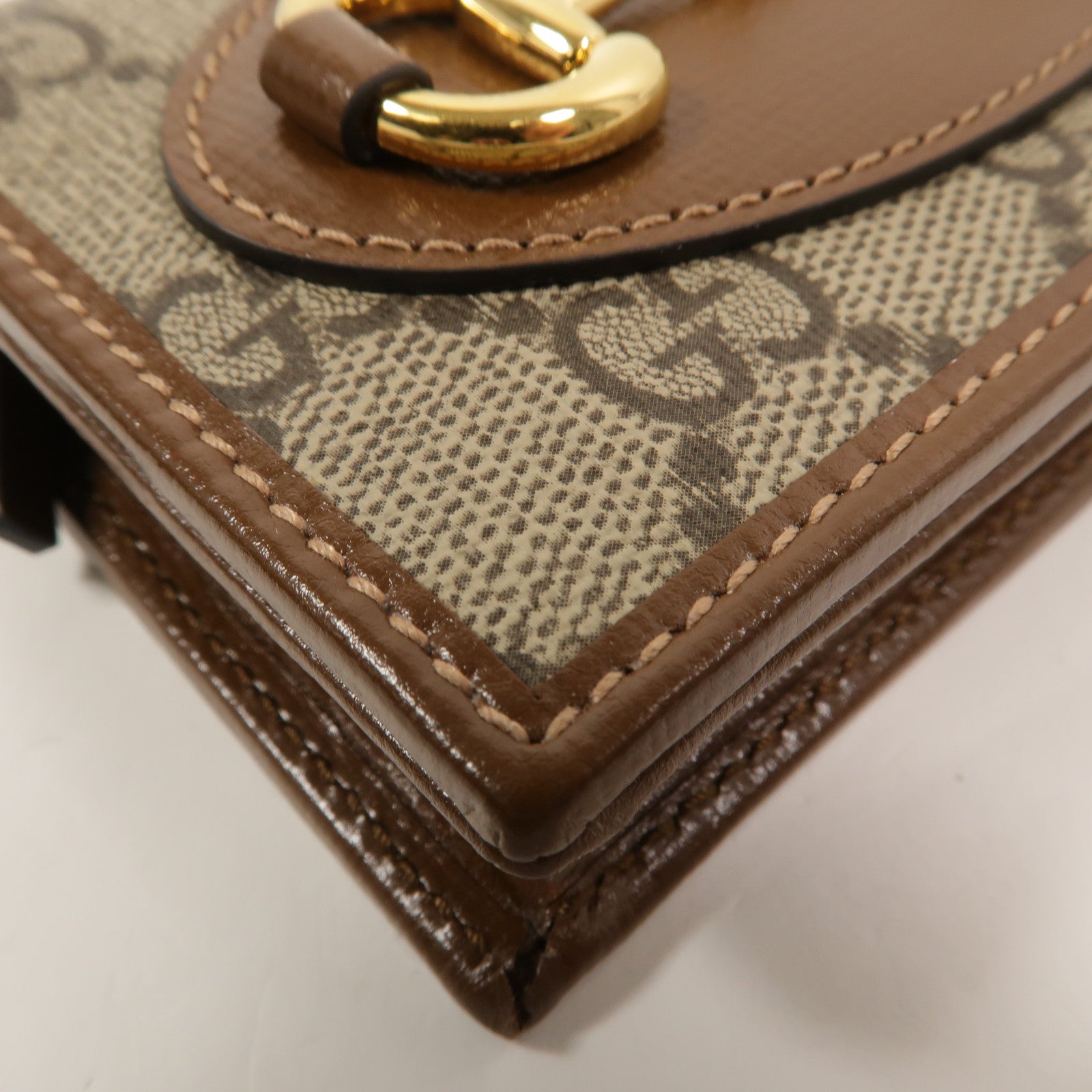 GUCCI 塗層帆布Horsebit 1955 Card Case Wallet錢包