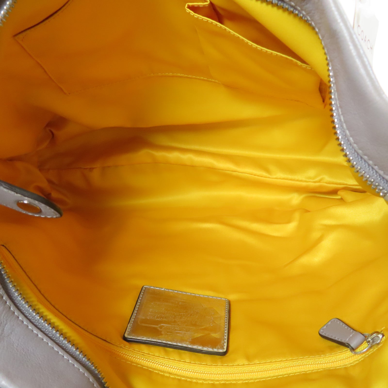 COACH 【激減優惠】牛皮皮革2 Way Shoulder Bag銀扣手挽肩背兩用袋灰色