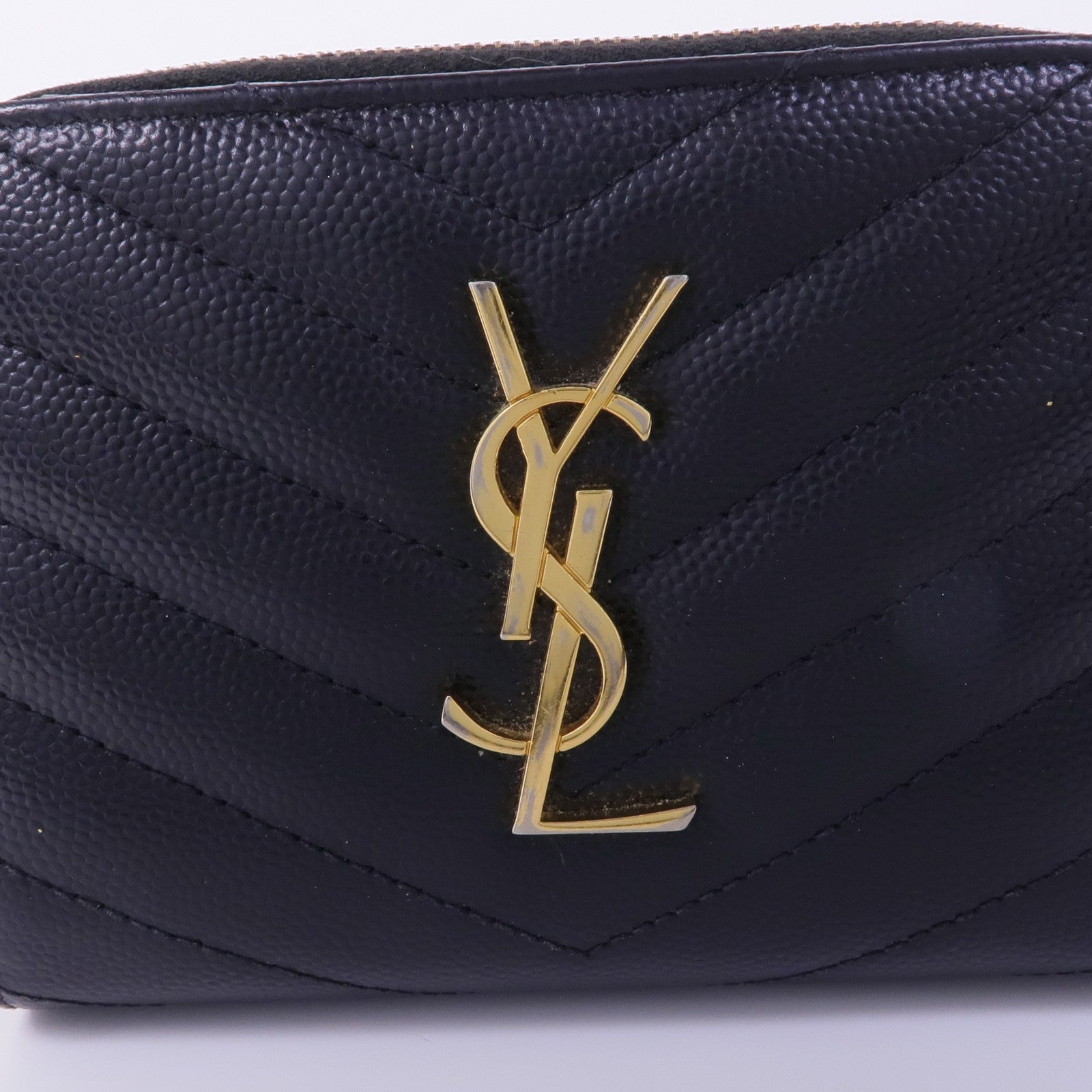SAINT LAURENT 牛皮皮革Wallet金扣錢包