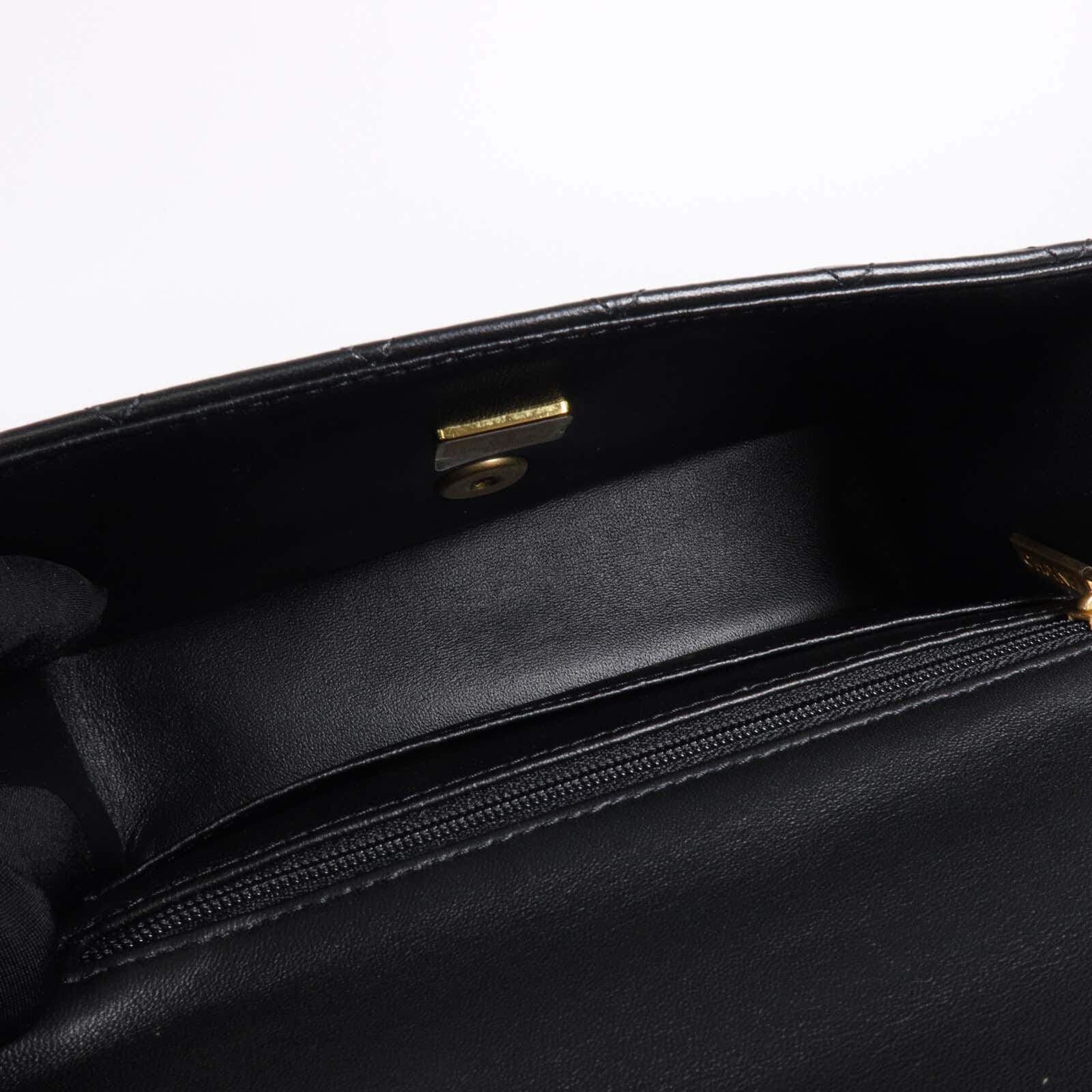 CHANEL 羊皮皮革Mini Classic 20 With Handle鏈帶手挽肩背兩用袋