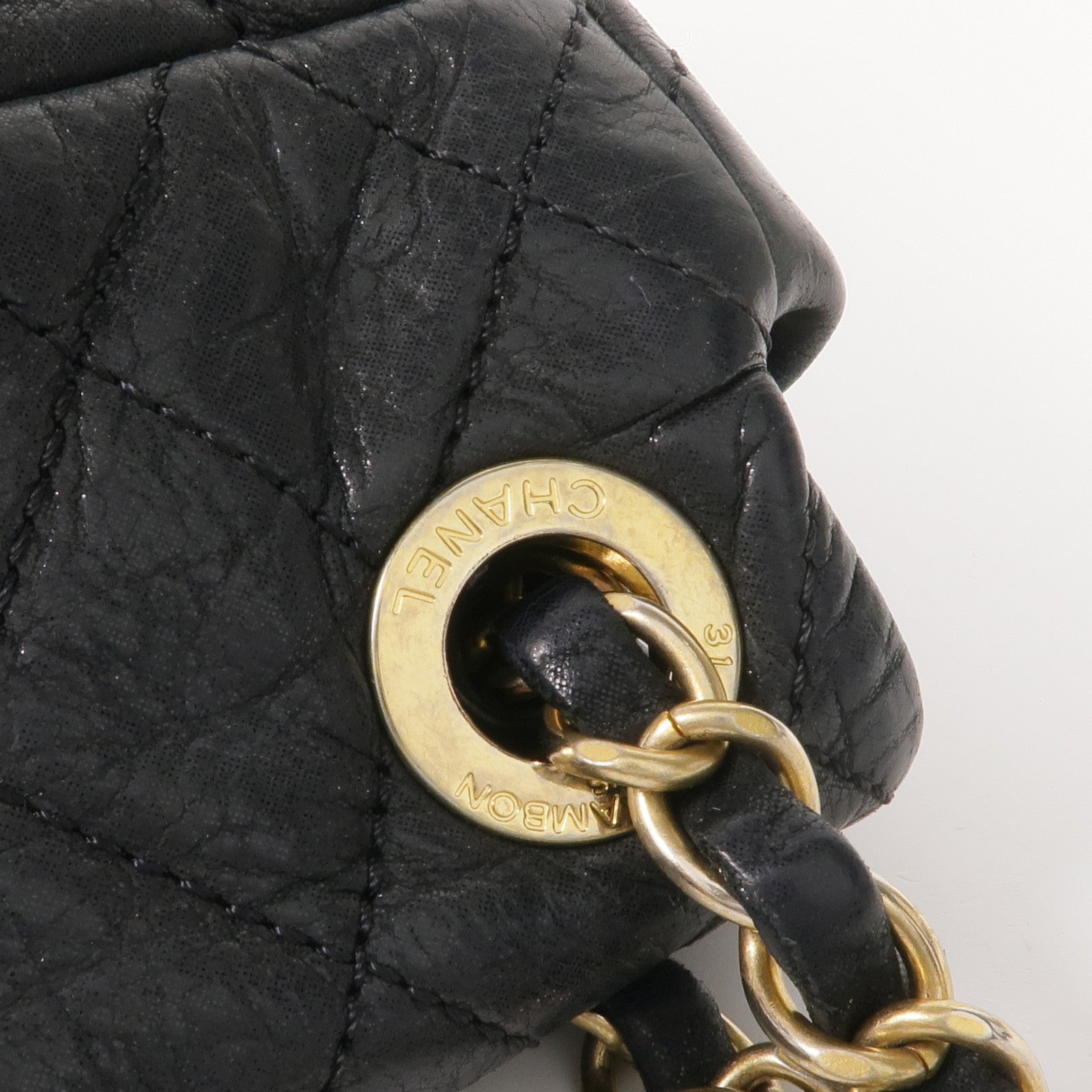 CHANEL 牛皮皮革Chain Shoulder Bag金扣鏈帶肩背袋