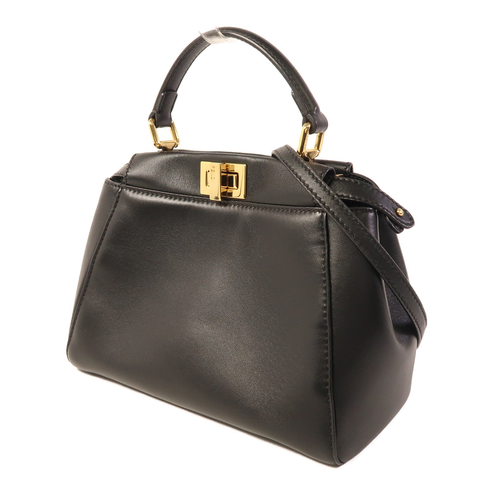 FENDI 羊皮皮革Mini Peekaboo金扣手挽肩背兩用袋