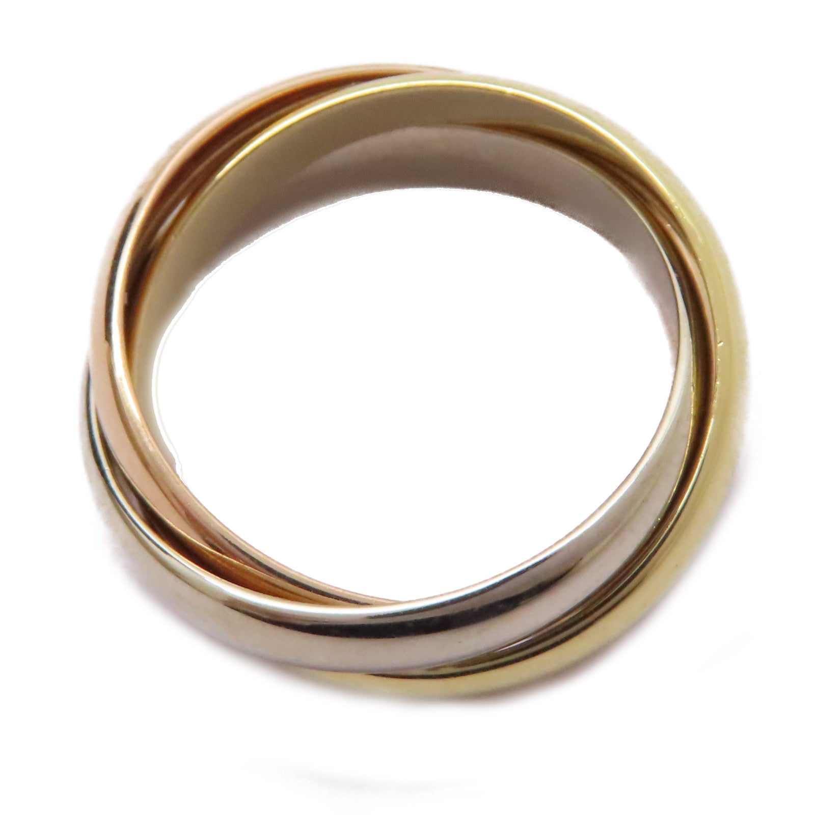 CARTIER 18K黃金/白金/玫瑰金Trinity Ring戒指US#6.25/Cartier#53