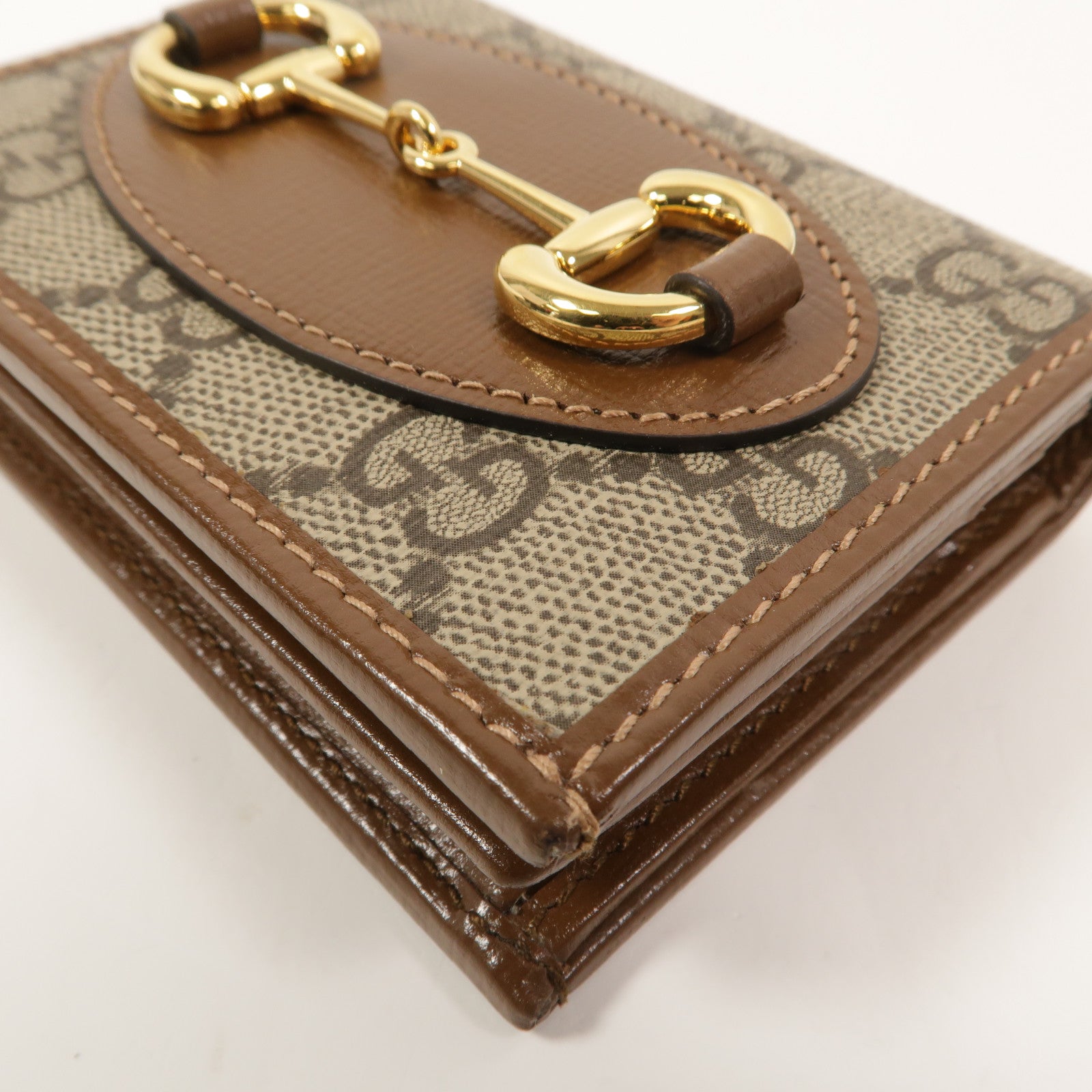 GUCCI 塗層帆布Horsebit 1955 Card Case Wallet錢包