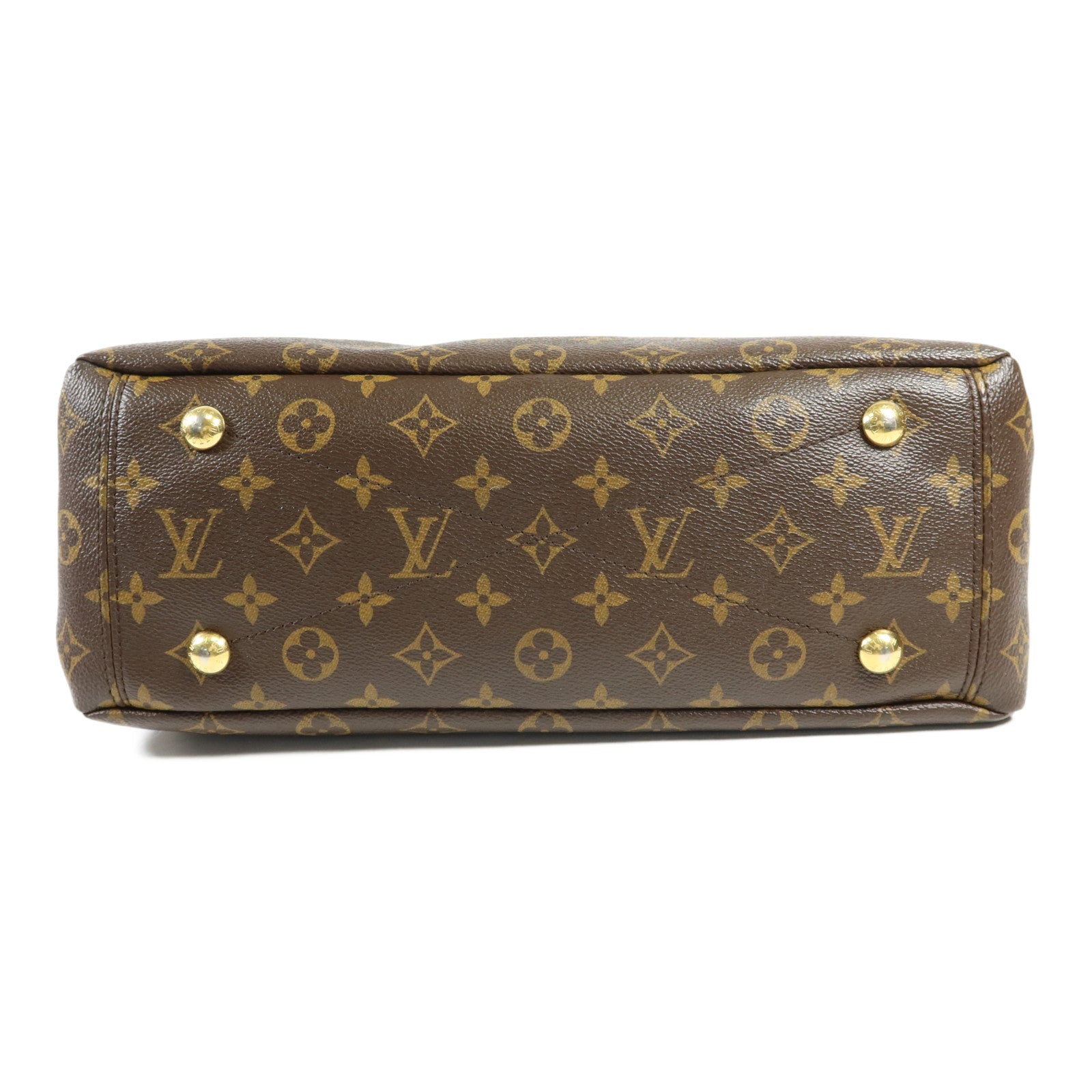 LOUIS VUITTON Monogram Pallas金扣手挽肩背兩用袋棕色/紅色