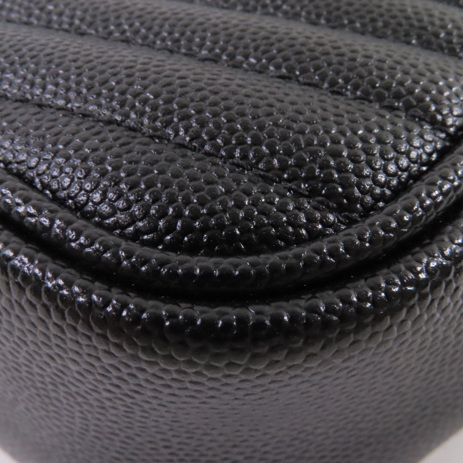 SAINT LAURENT 斜紋牛皮皮革Camera Shoulder Bag銀扣鏈帶肩背黑色