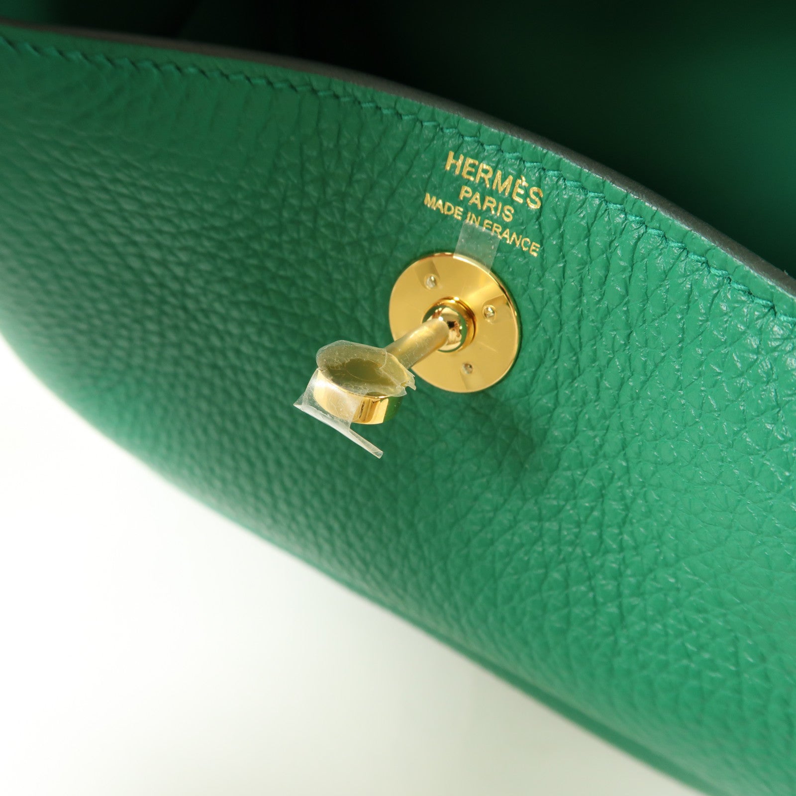 HERMES Clemence皮革Mini Lindy金扣手挽肩背兩用袋Vert Vertigo/綠色