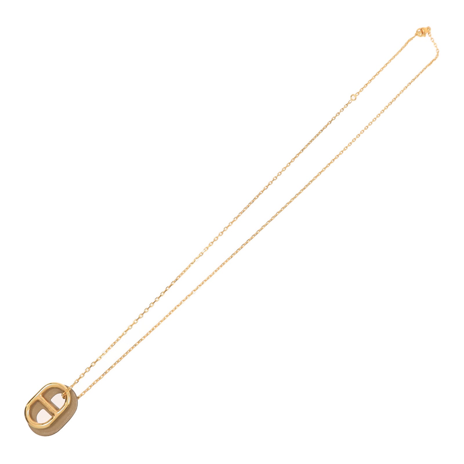 HERMES 金屬/皮革O Maillon Necklace項鍊
