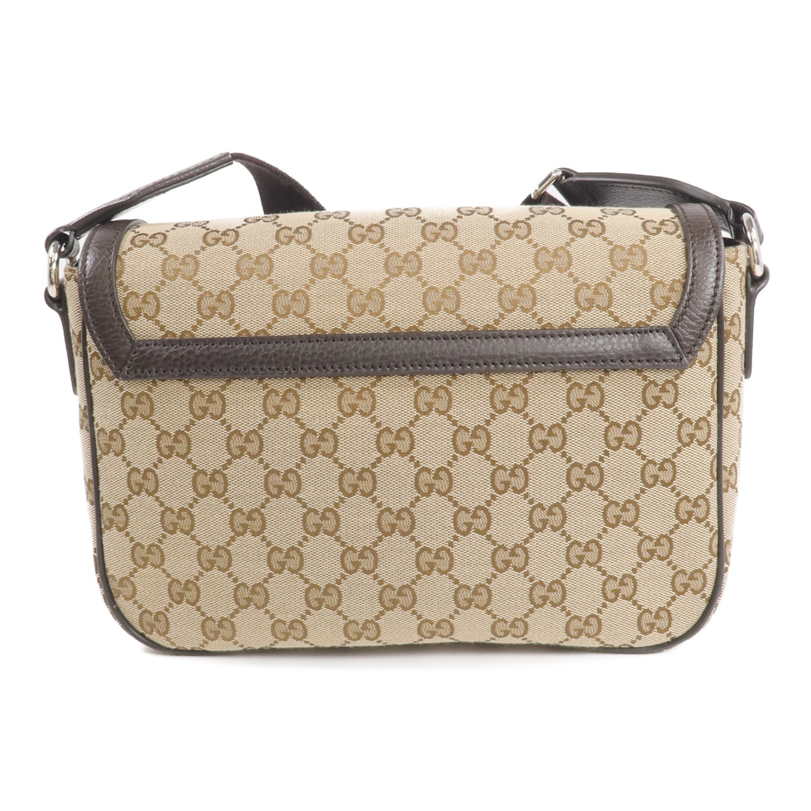 GUCCI 帆布Shoulder/Messenger Bag銀扣肩背袋