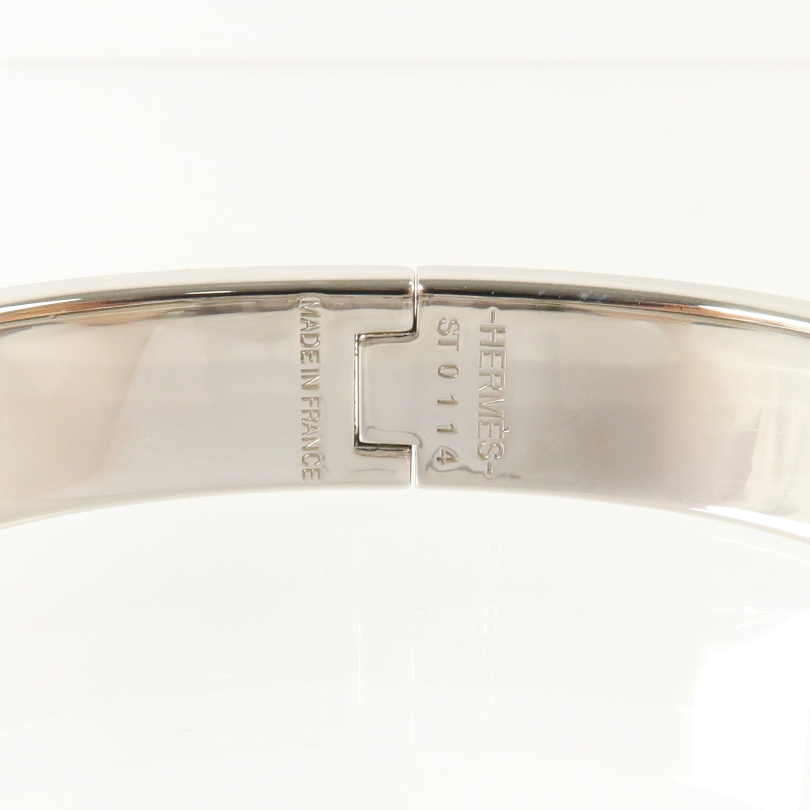 HERMES 金屬/琺瑯Clic H Bracelet銀扣手鏈