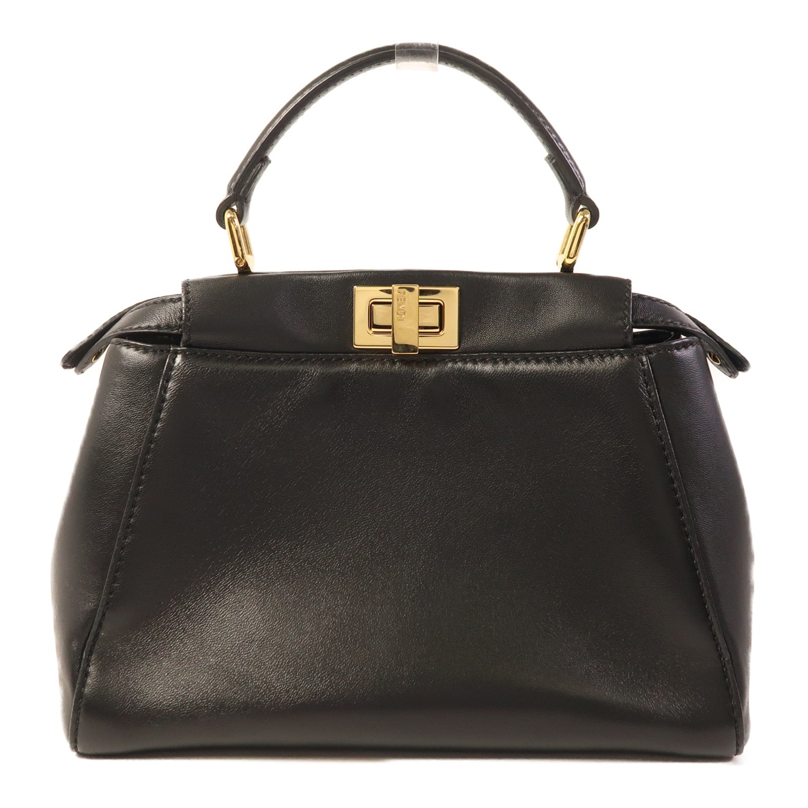 FENDI 羊皮皮革Mini Peekaboo金扣手挽肩背兩用袋