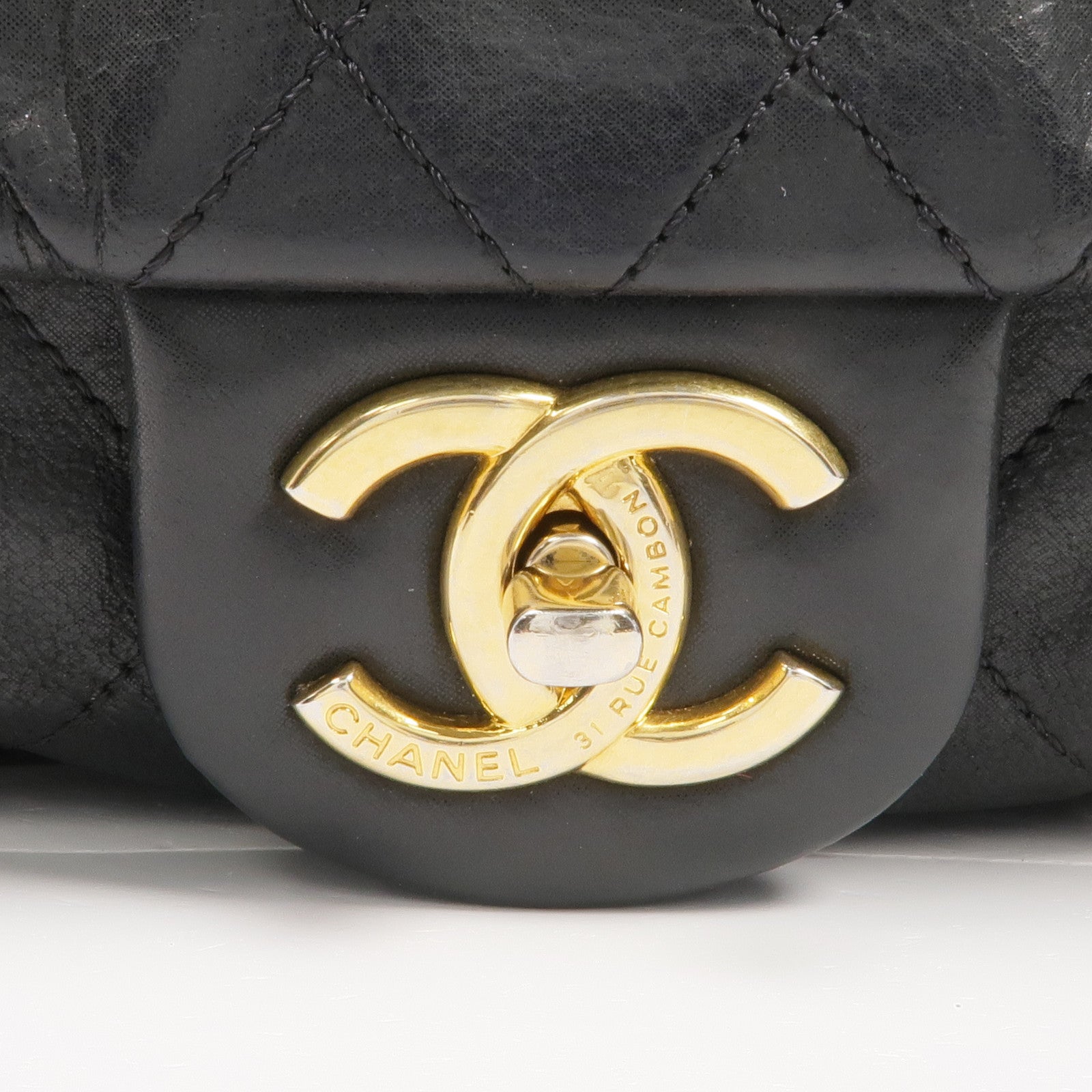 CHANEL 牛皮皮革Chain Shoulder Bag金扣鏈帶肩背袋