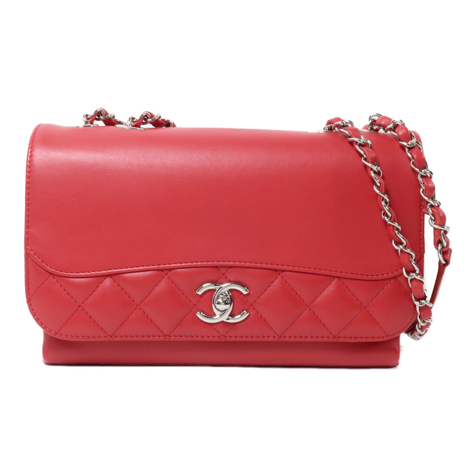 CHANEL 牛皮皮革Tramezzo Flap Bag鏈帶肩背袋