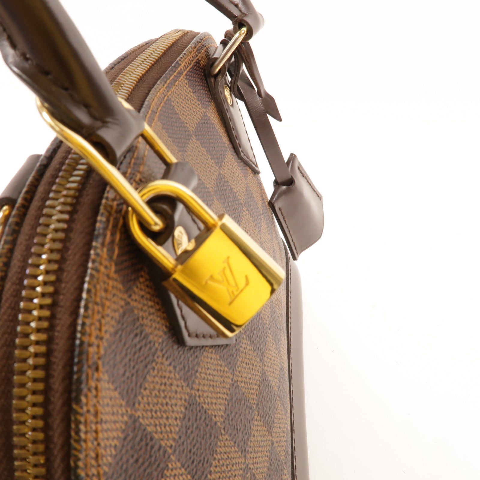 LOUIS VUITTON Damier Alma BB金扣手挽肩背兩用袋棕色