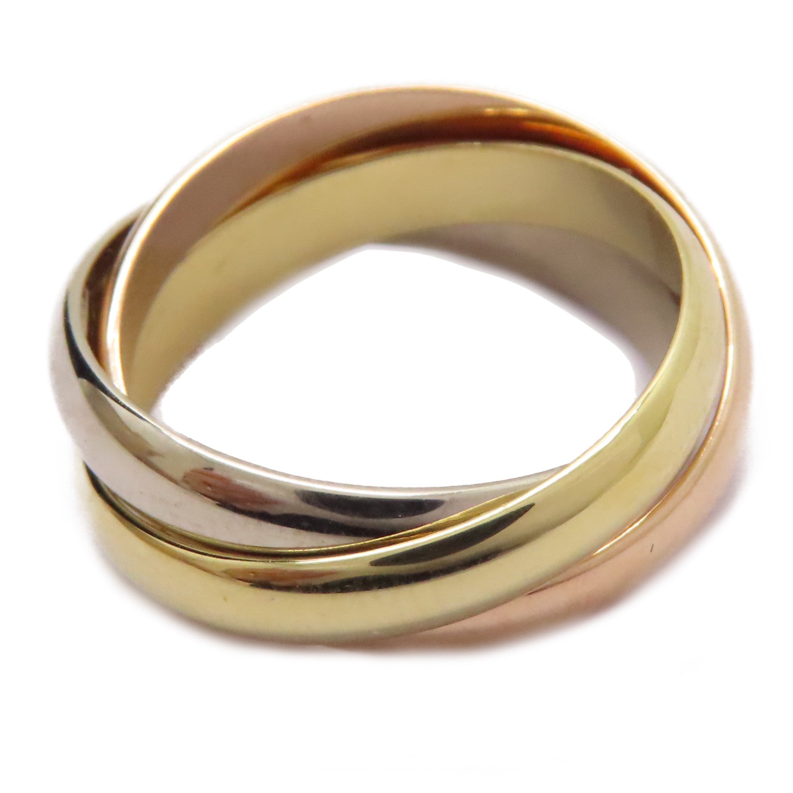 CARTIER 18K黃金/白金/玫瑰金Trinity Ring戒指US#6.25/Cartier#53