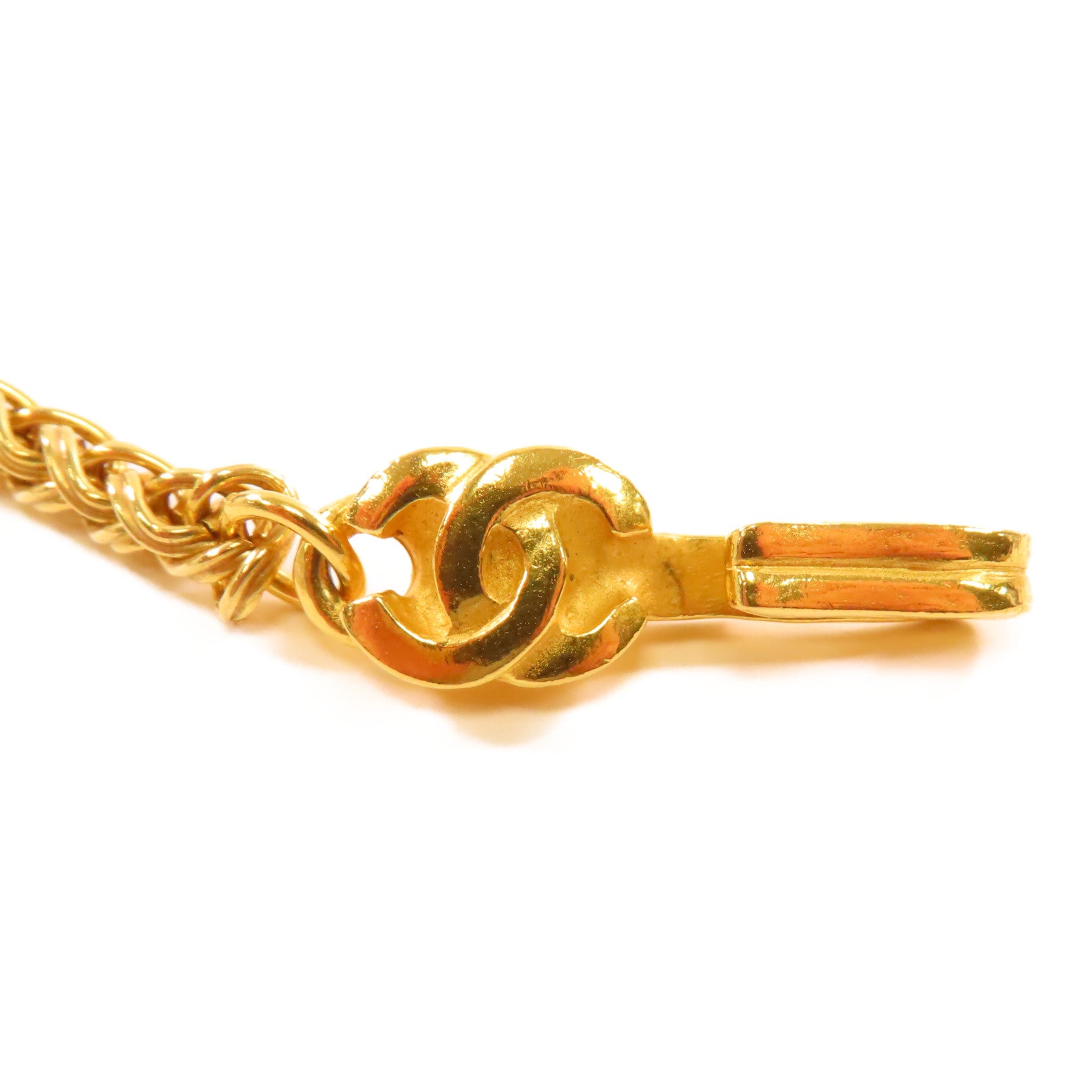 CHANEL 金屬Necklace項鍊金色/啡色