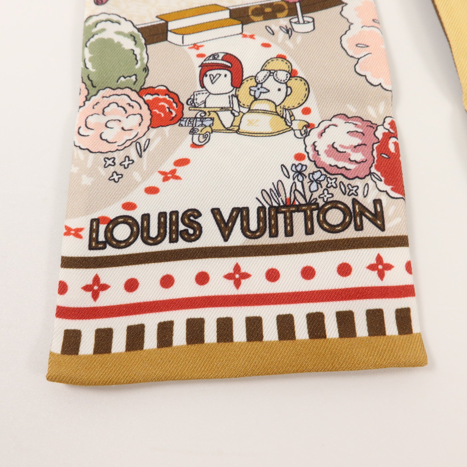 LOUIS VUITTON 絲質Vivienne World Bandeau絲巾