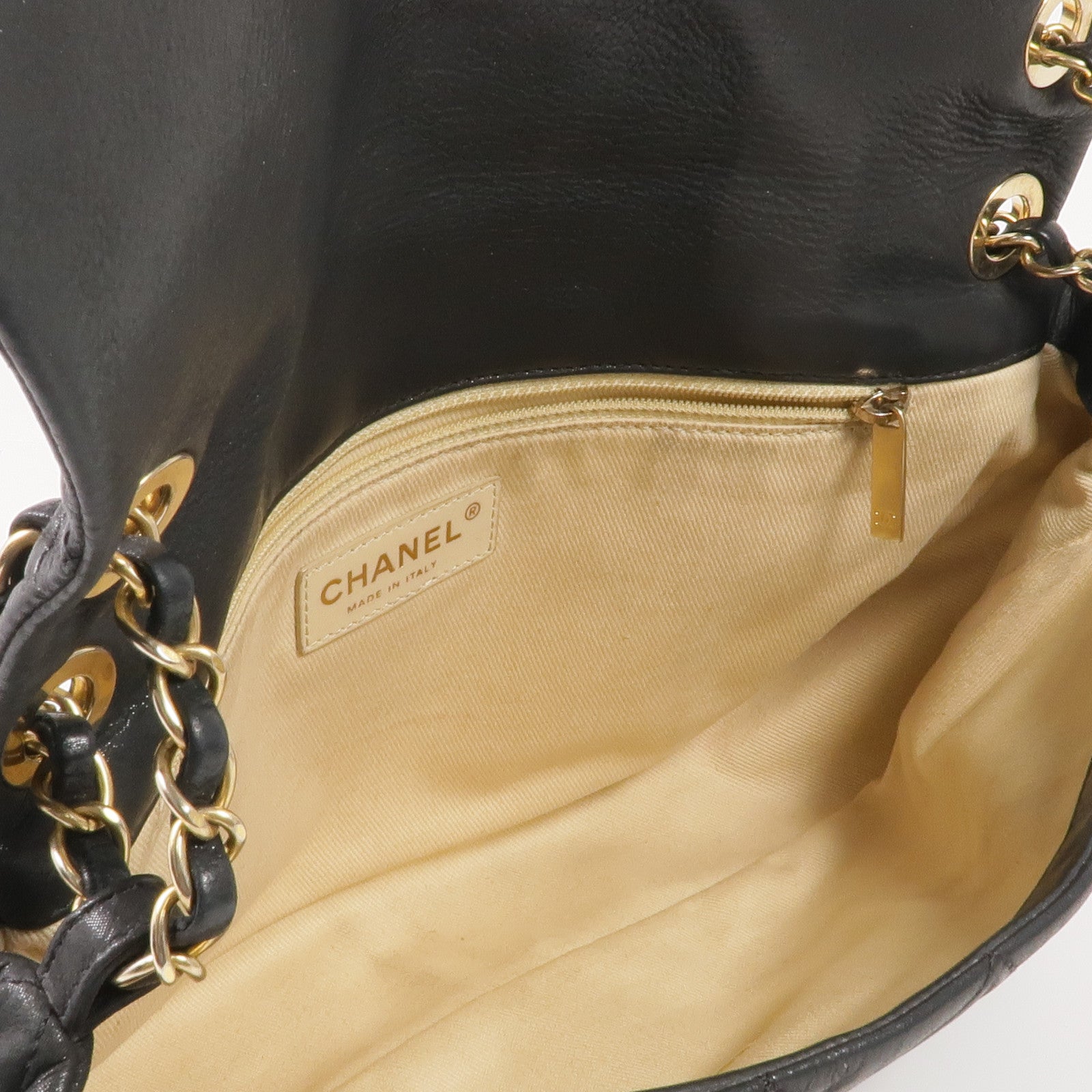 CHANEL 牛皮皮革Chain Shoulder Bag金扣鏈帶肩背袋