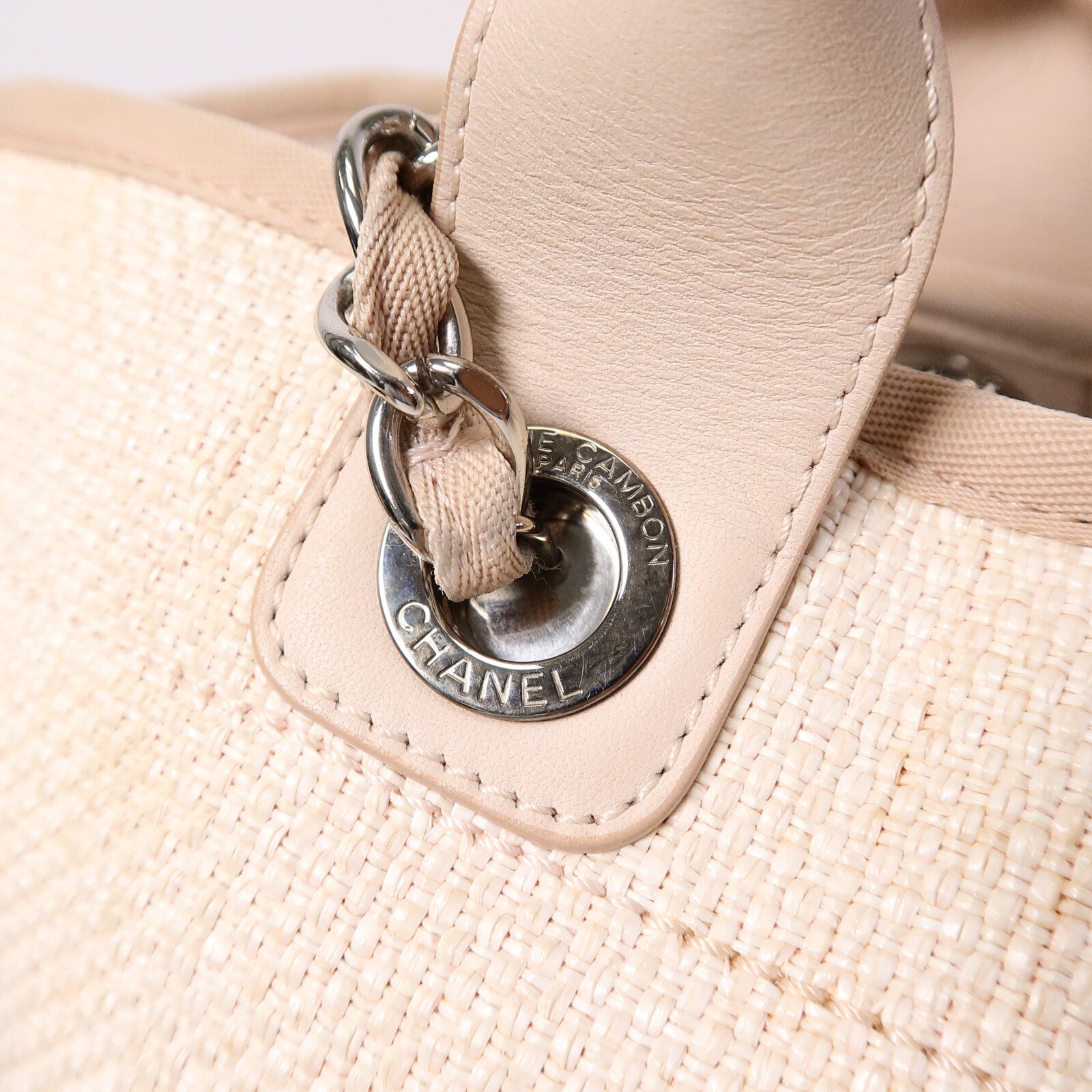 CHANEL 帆布Deauville Tote Bag手挽肩背兩用袋