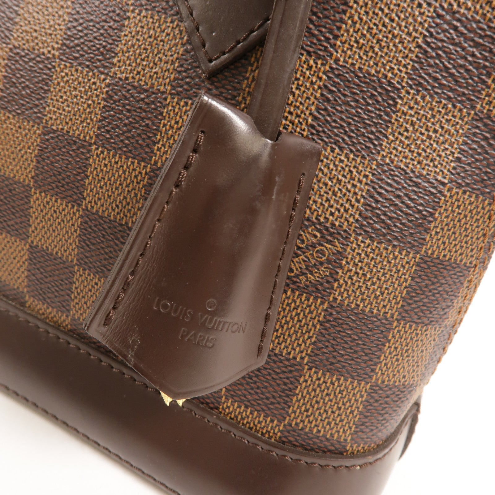 LOUIS VUITTON Damier Alma BB金扣手挽肩背兩用袋棕色