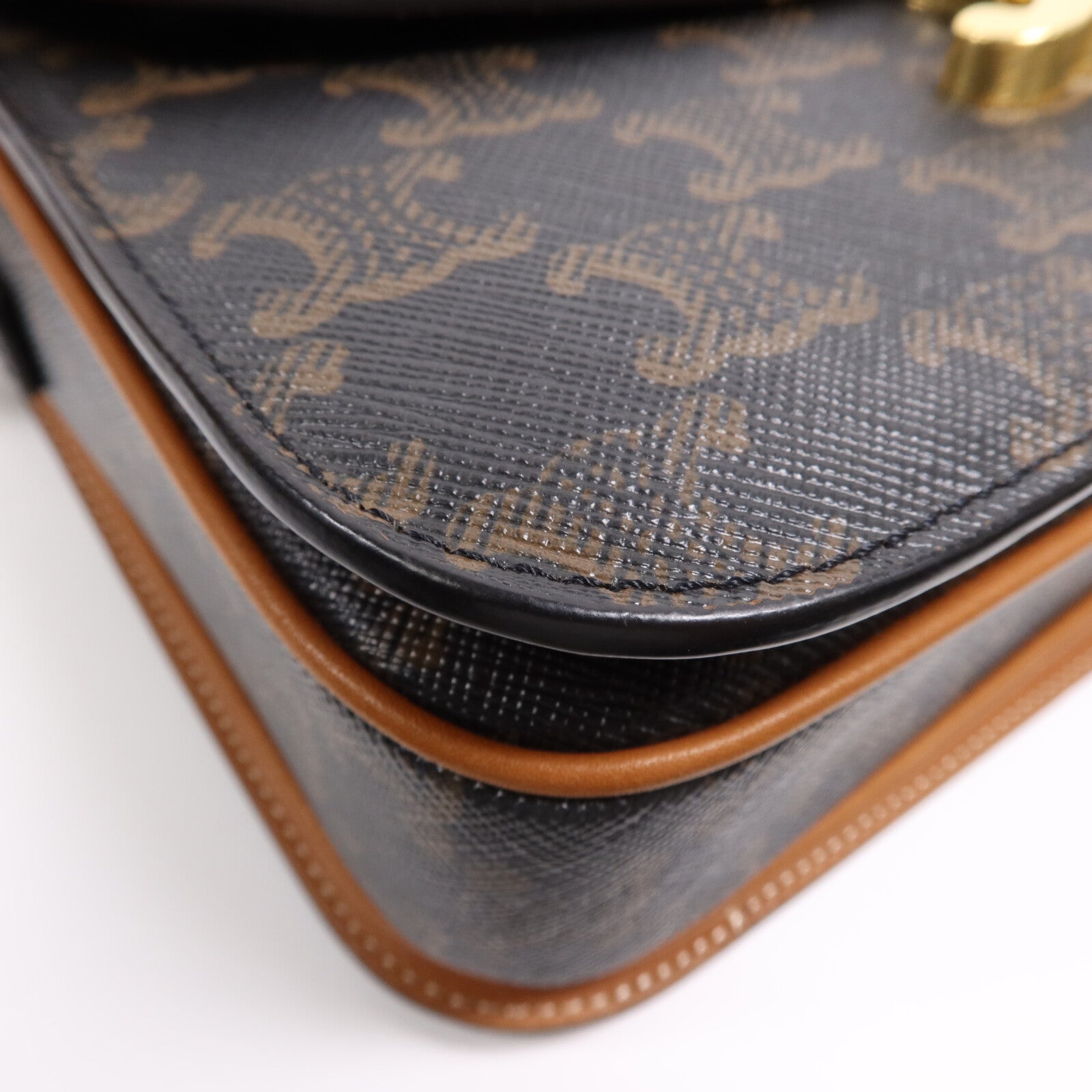 CELINE 塗層帆布Triomphe 22金扣肩背袋