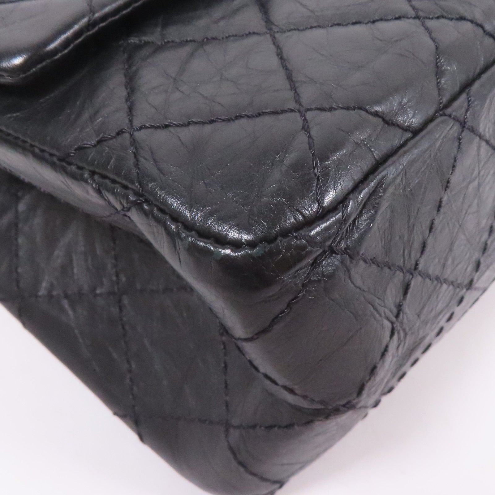CHANEL 牛皮皮革2.55銀扣鏈帶肩背袋