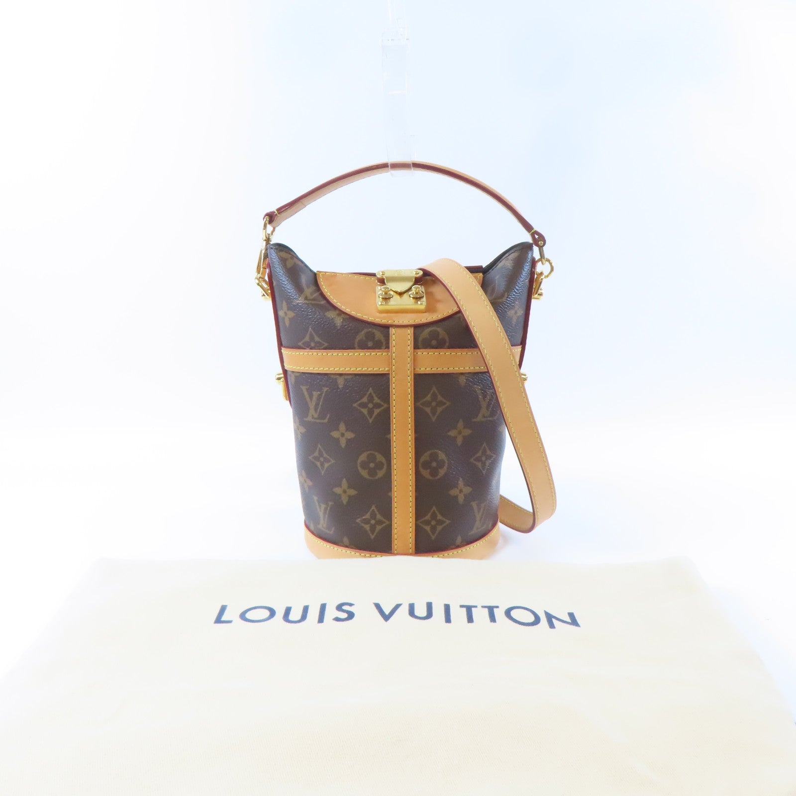 LOUIS VUITTON Monogram Duffle金扣手挽肩背兩用袋啡色
