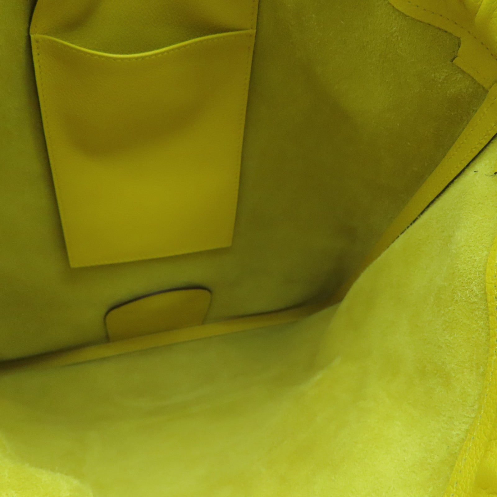 HERMES Evercolor Leather Bridado Shoulder Bag Silver Buckle Shoulder Bag Yellow