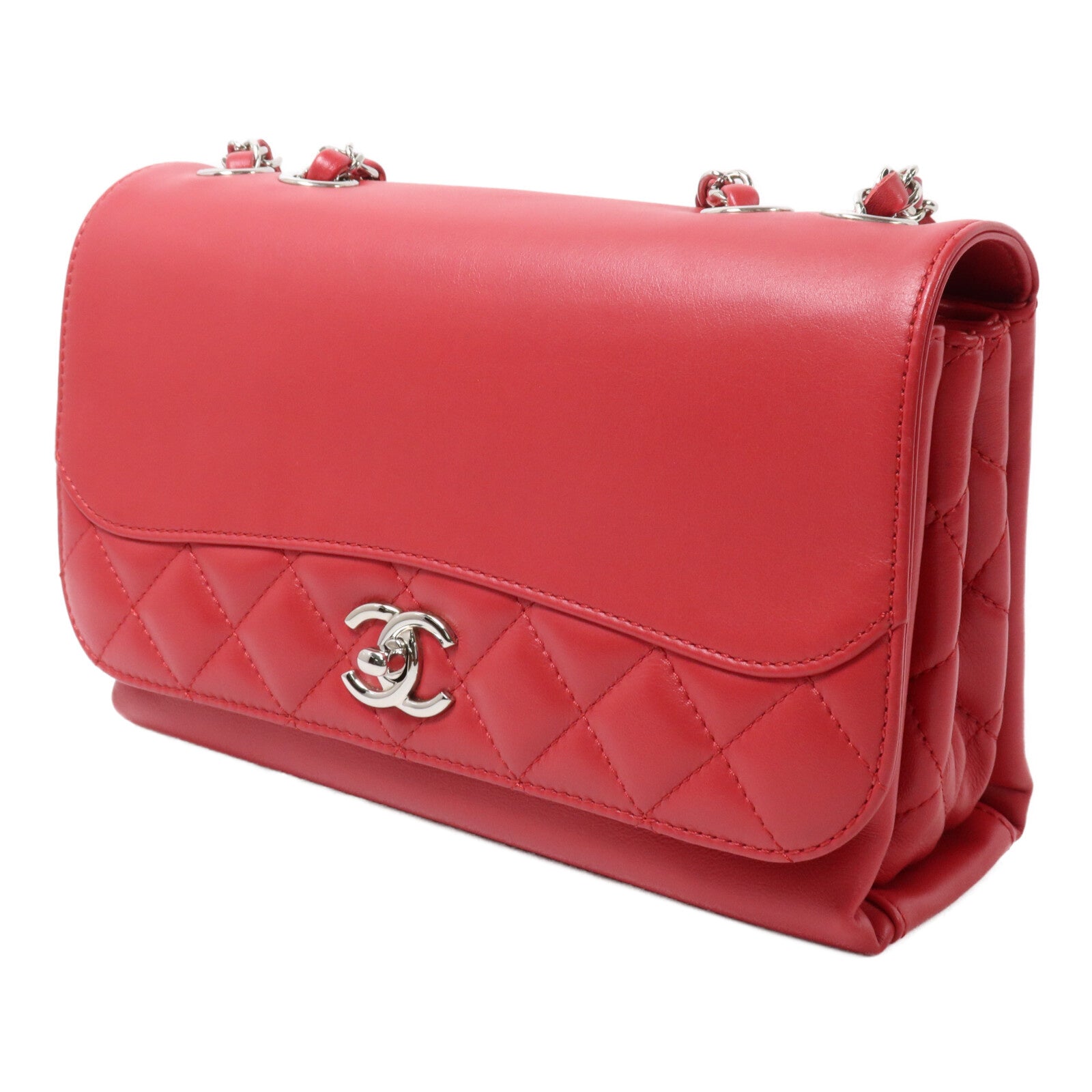 CHANEL 牛皮皮革Tramezzo Flap Bag鏈帶肩背袋