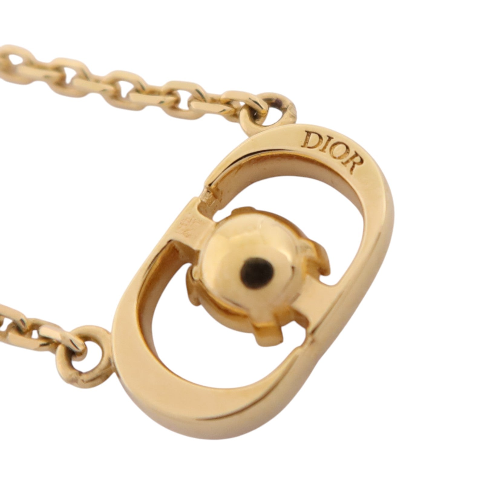 Dior 金屬/水鑽Petit CD Jolie Necklace金扣項鏈