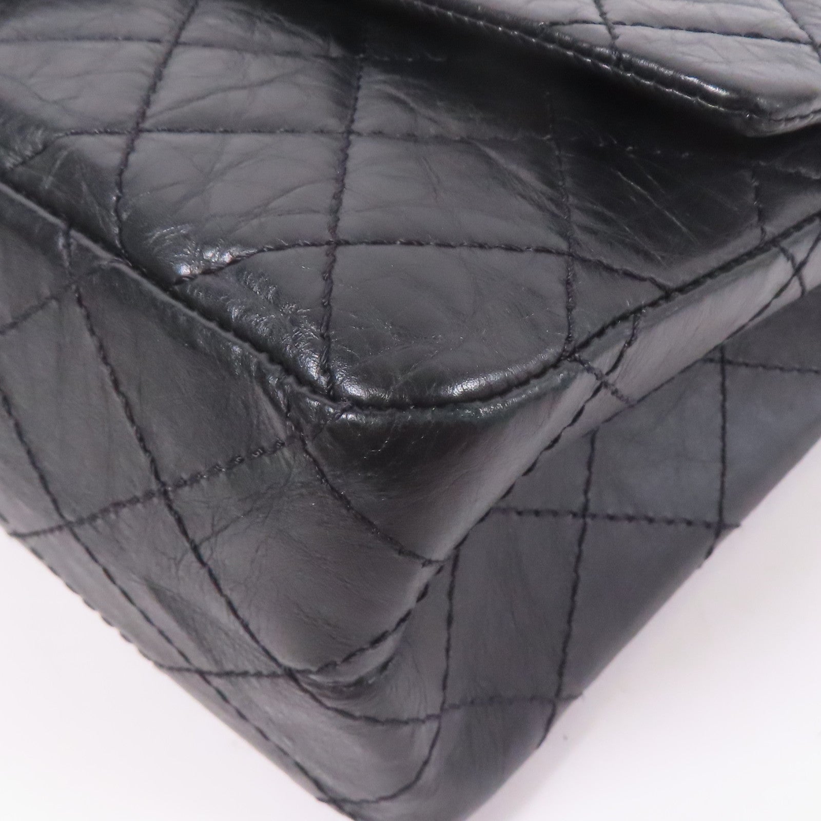 CHANEL 牛皮皮革2.55銀扣鏈帶肩背袋