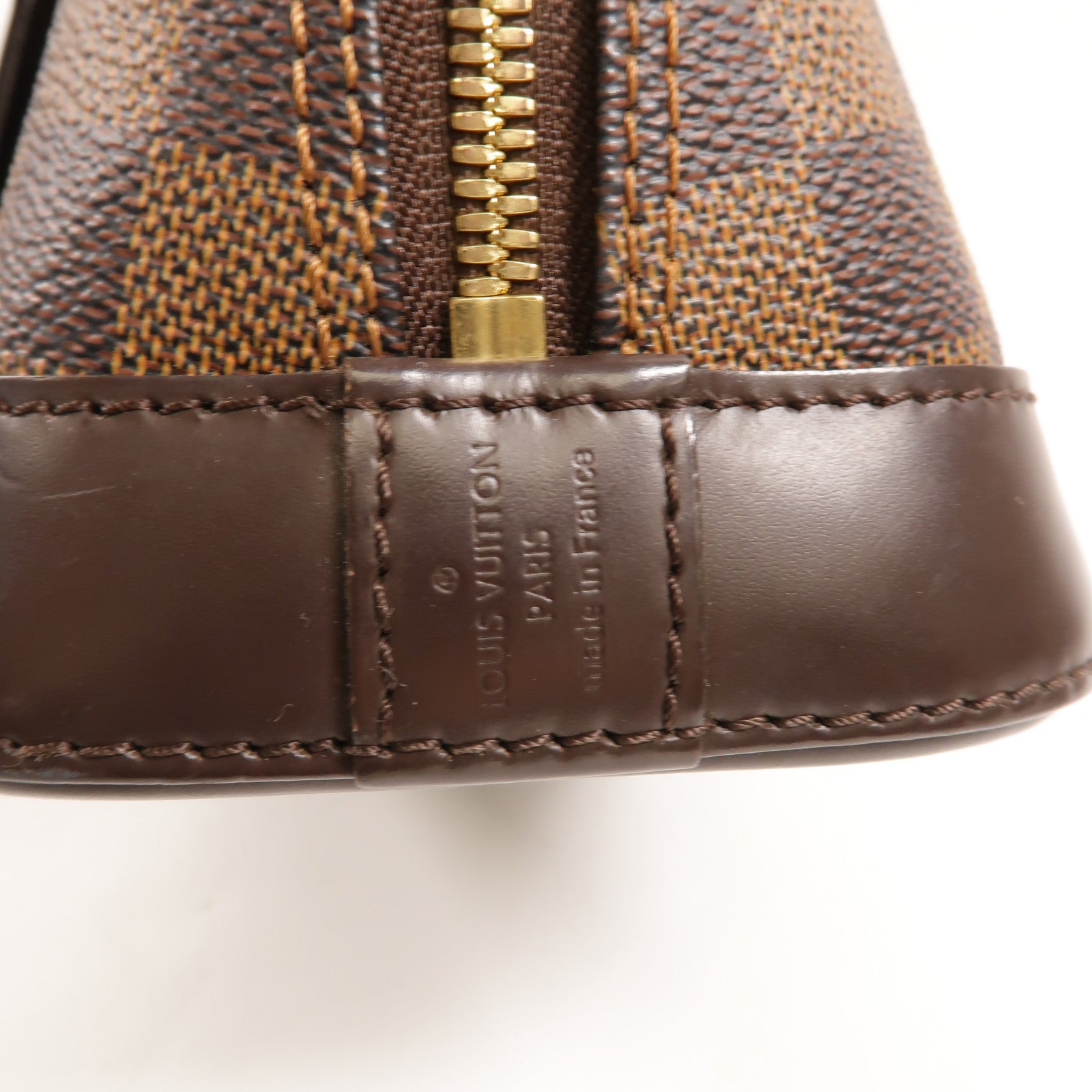 LOUIS VUITTON Damier Alma BB金扣手挽肩背兩用袋棕色