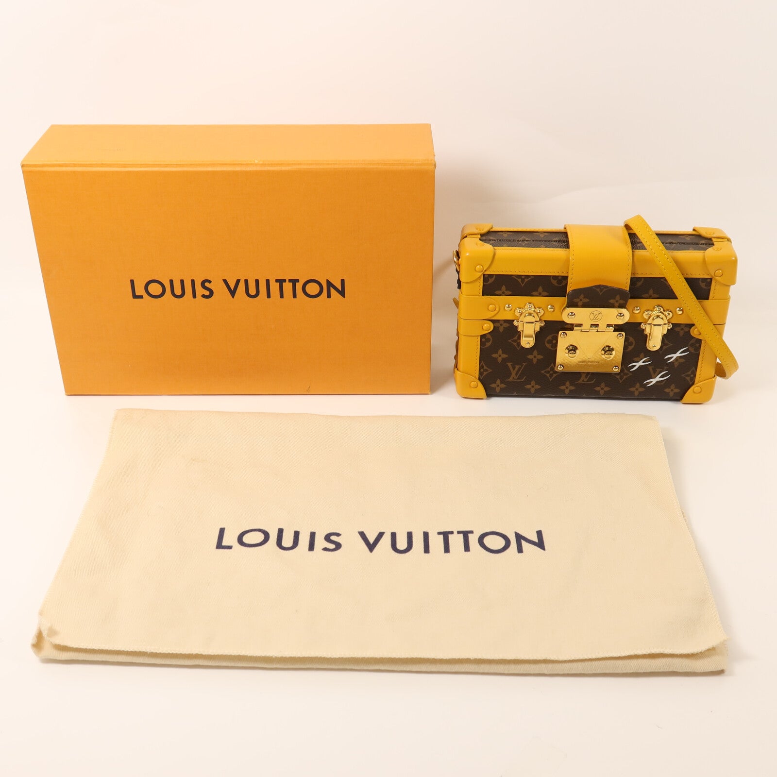 LOUIS VUITTON Monogram Petite Malle金扣肩背袋