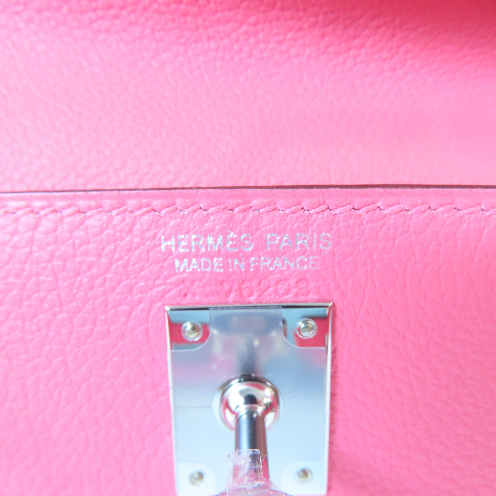 HERMES Evercolor皮革Kelly Danse II銀扣肩背袋腰包Rose Azalee/粉紅色