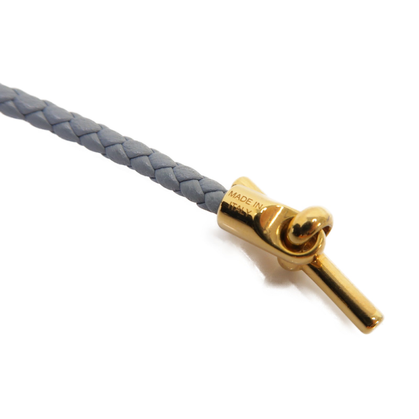 HERMES 牛皮皮革Glenan Bracelet金扣手鐲灰色