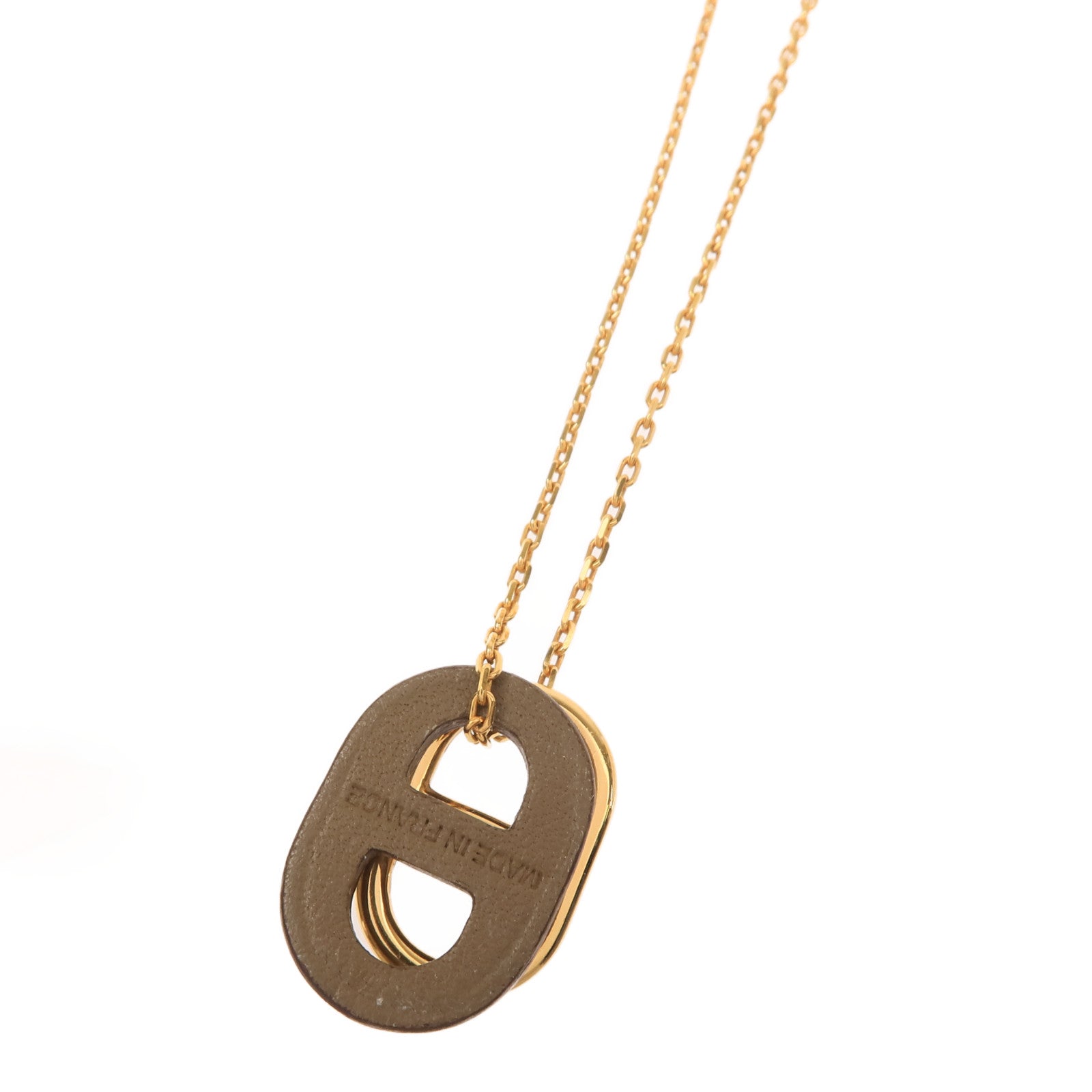 HERMES 金屬/皮革O Maillon Necklace項鍊