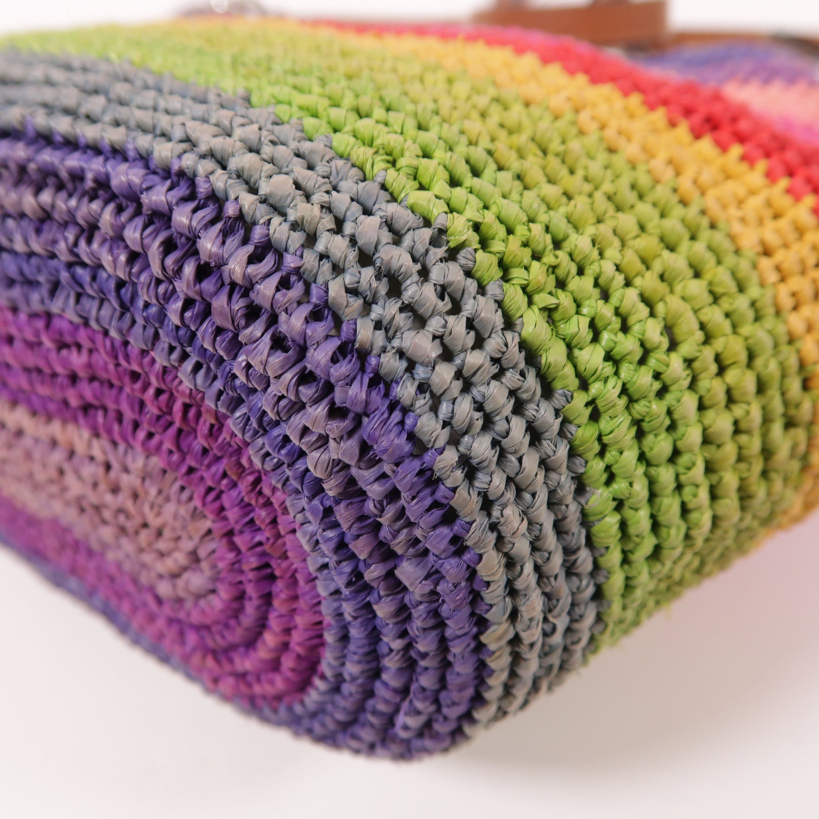 LOEWE Raffia Paulas lbiza銀扣肩背袋