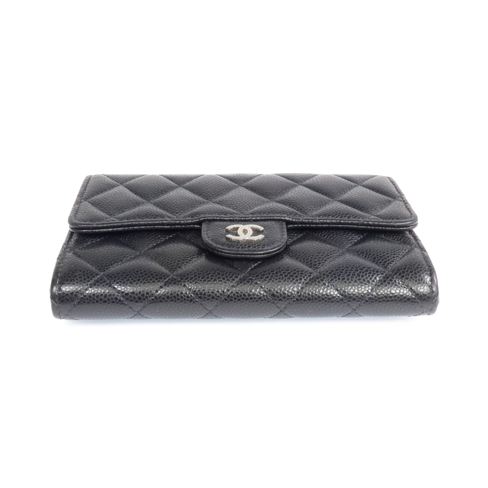 CHANEL 牛皮皮革Wallet銀扣長錢包