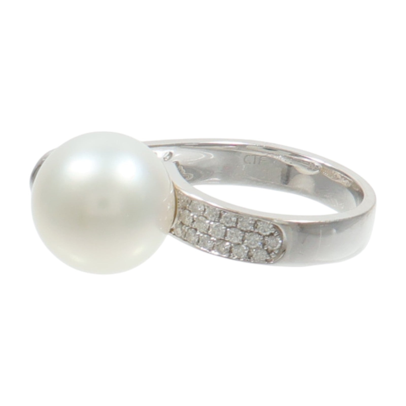 JEWELRY 18K白金Pearl Diamond Ring珍珠/鑽石戒指