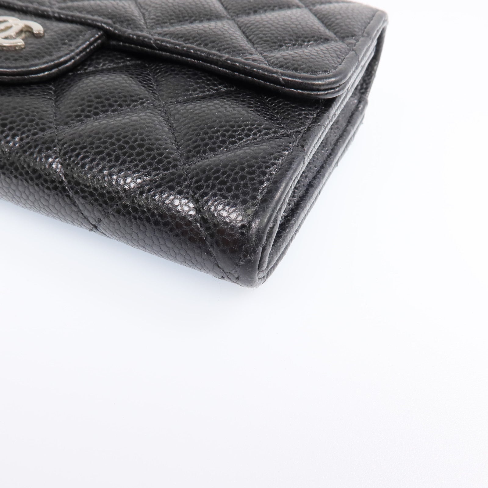 CHANEL 牛皮皮革Wallet銀扣長錢包